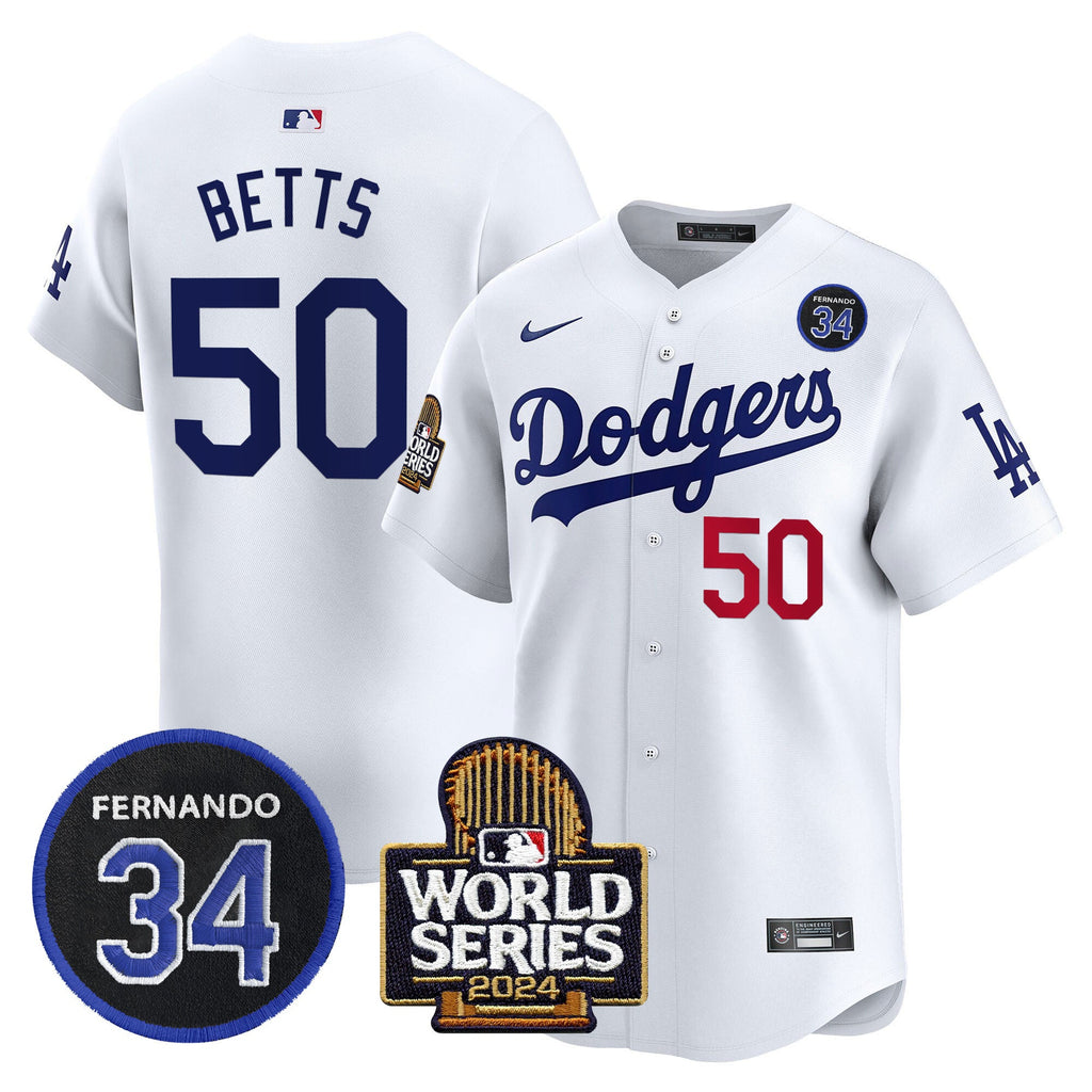 Men’s Fernando Valenzuela & 2024 World Series Patch Vapor Premier Limited Jersey V2