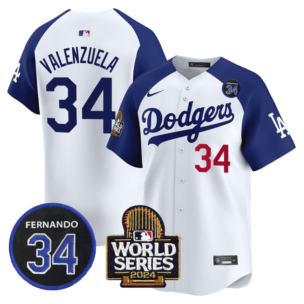 Men’s Fernando Valenzuela & 2024 World Series Patch Vapor Premier Limited Jersey V2