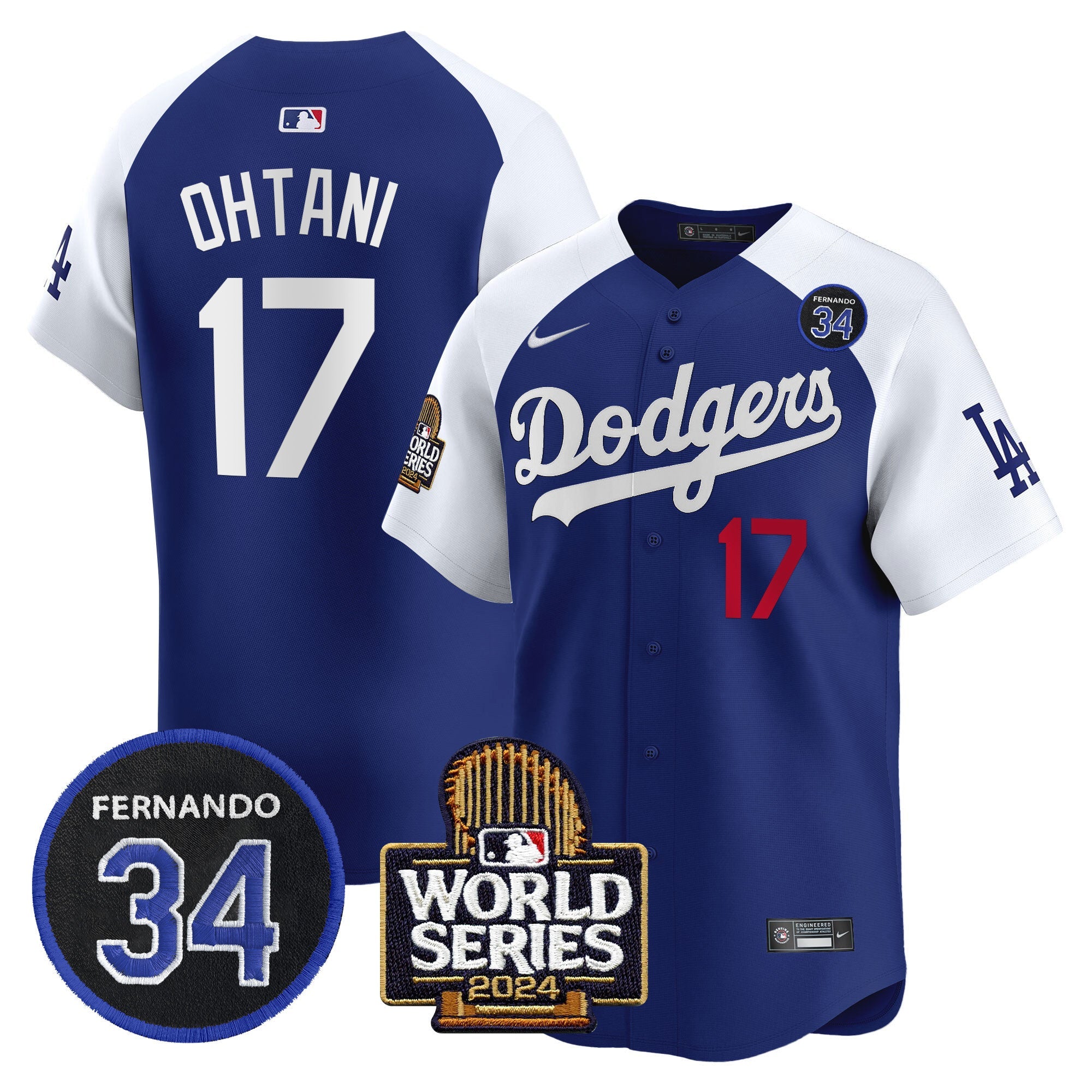 Men’s Fernando Valenzuela & 2024 World Series Patch Vapor Premier Limited Jersey V2