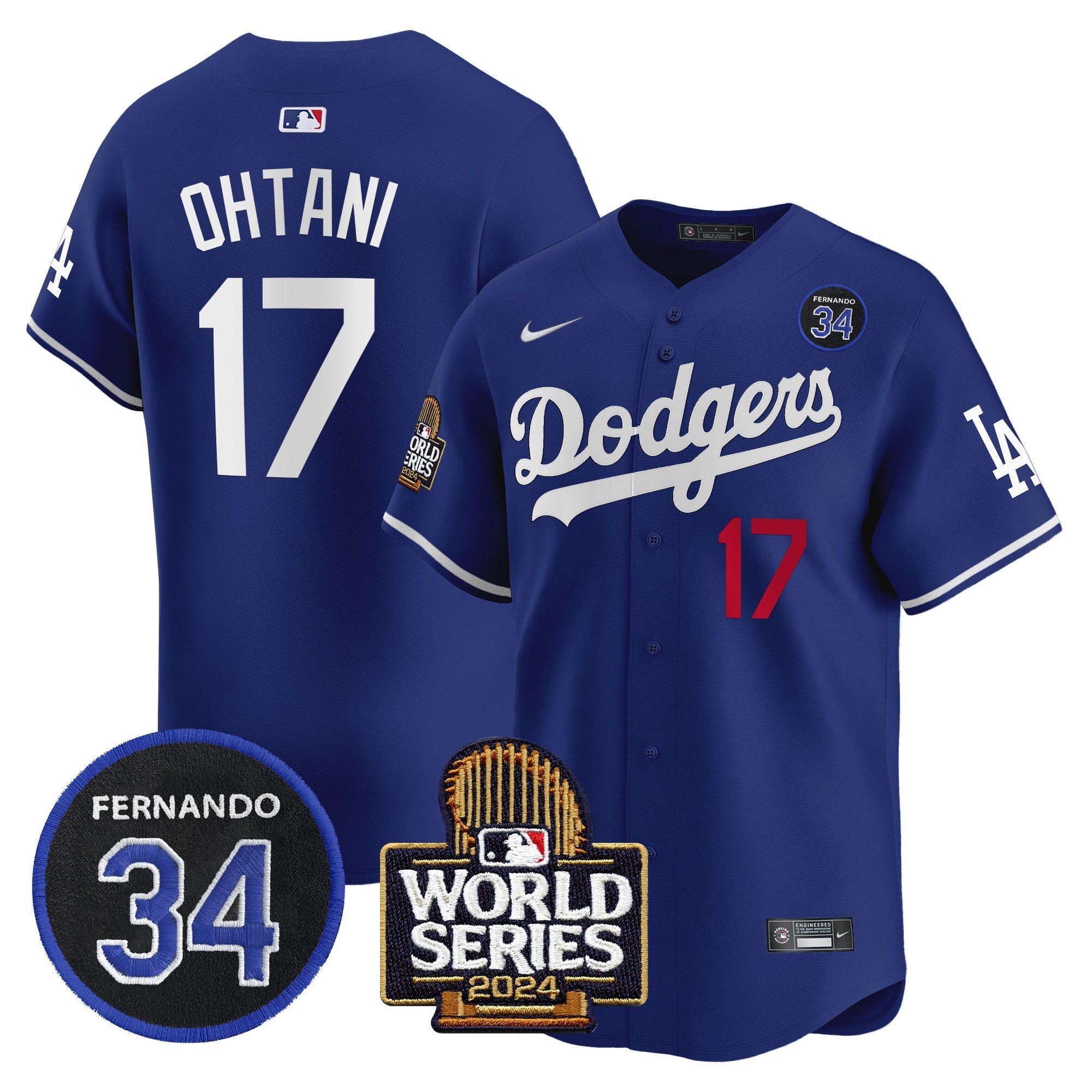 Men’s Fernando Valenzuela & 2024 World Series Patch Vapor Premier Limited Jersey V2