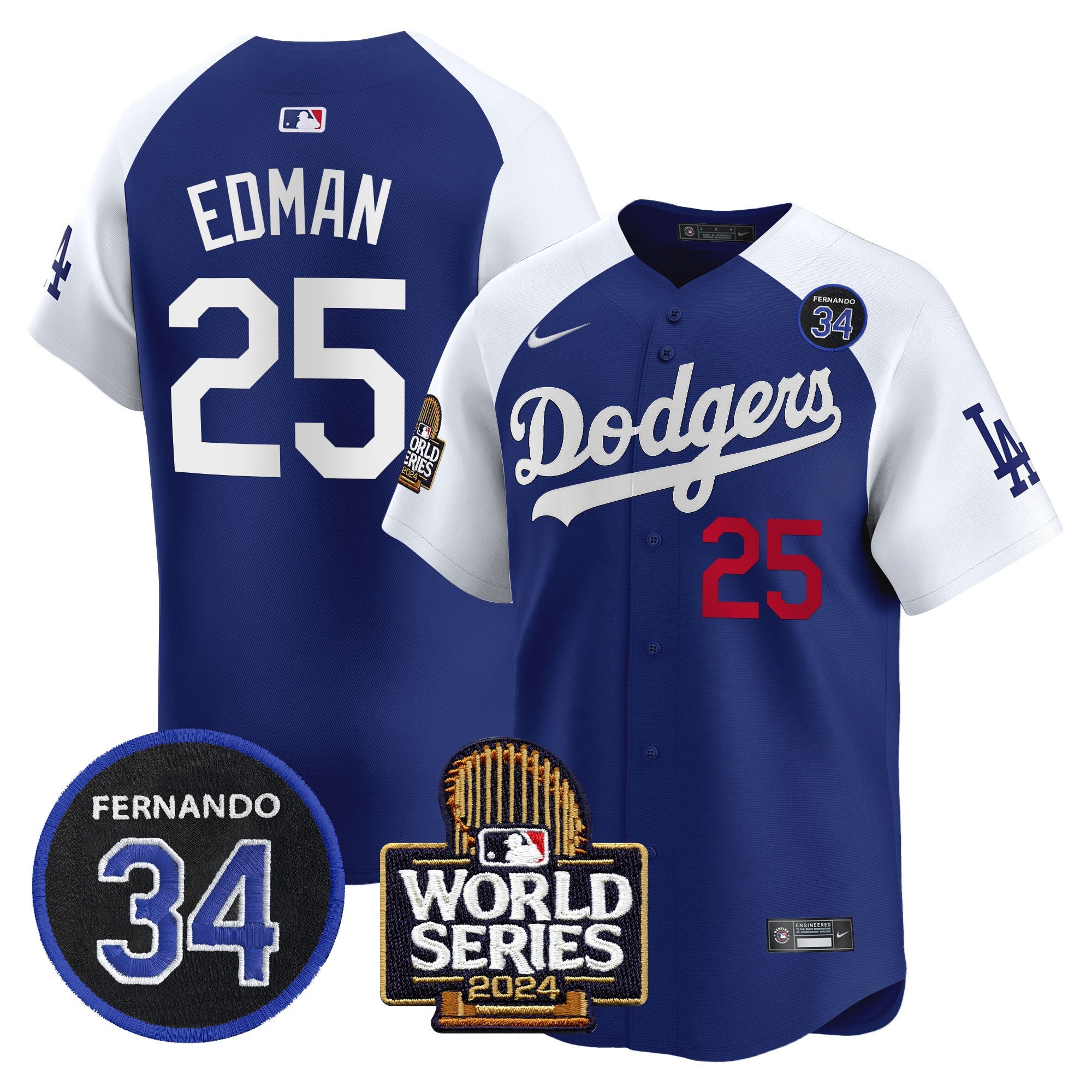 Men’s Fernando Valenzuela & 2024 World Series Patch Vapor Premier Limited Jersey V2