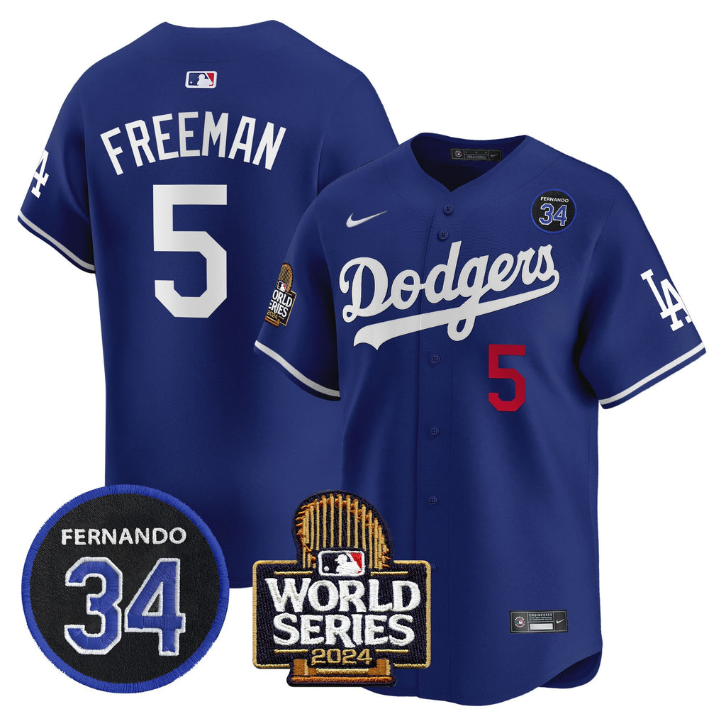 Men’s Fernando Valenzuela & 2024 World Series Patch Vapor Premier Limited Jersey V2