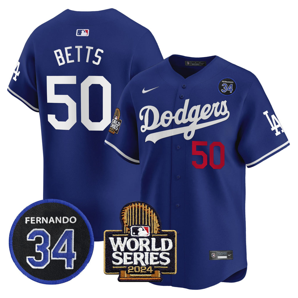 Men’s Fernando Valenzuela & 2024 World Series Patch Vapor Premier Limited Jersey V2