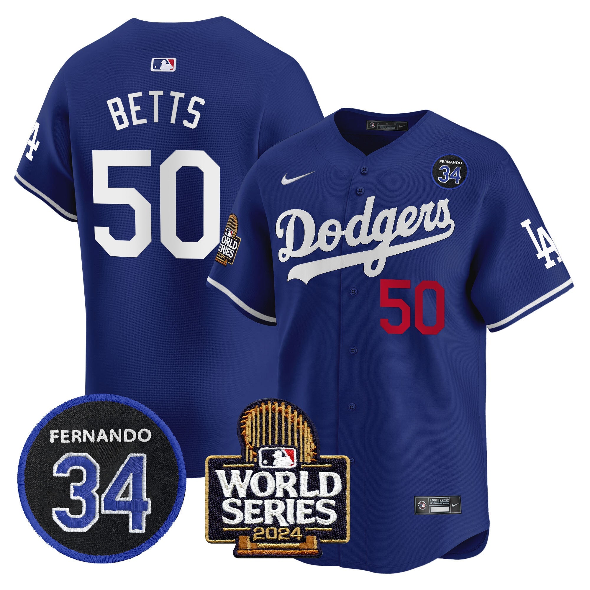 Men’s Fernando Valenzuela & 2024 World Series Patch Vapor Premier Limited Jersey V2