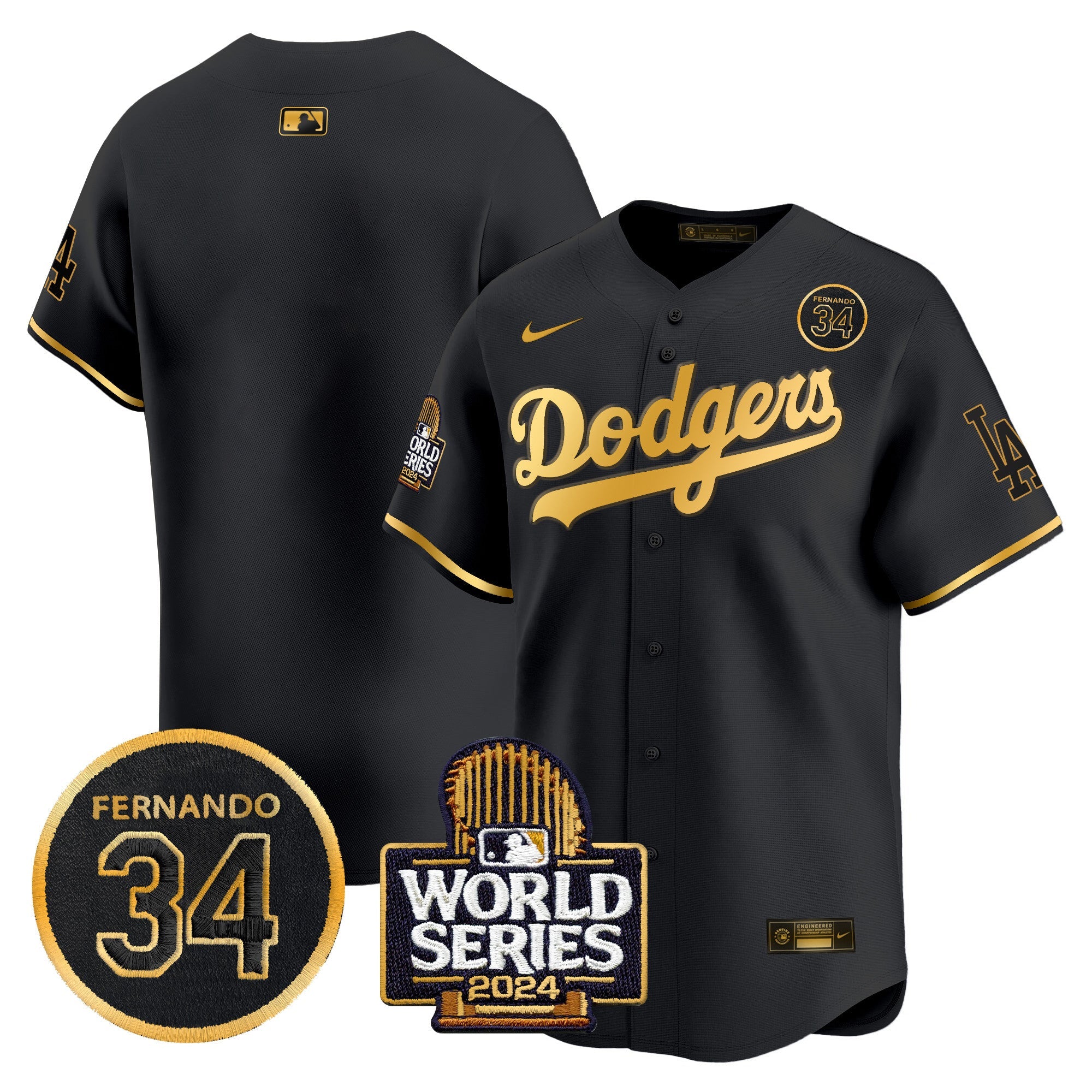 Men’s Fernando Valenzuela & 2024 World Series Patch Vapor Premier Limited Jersey V2