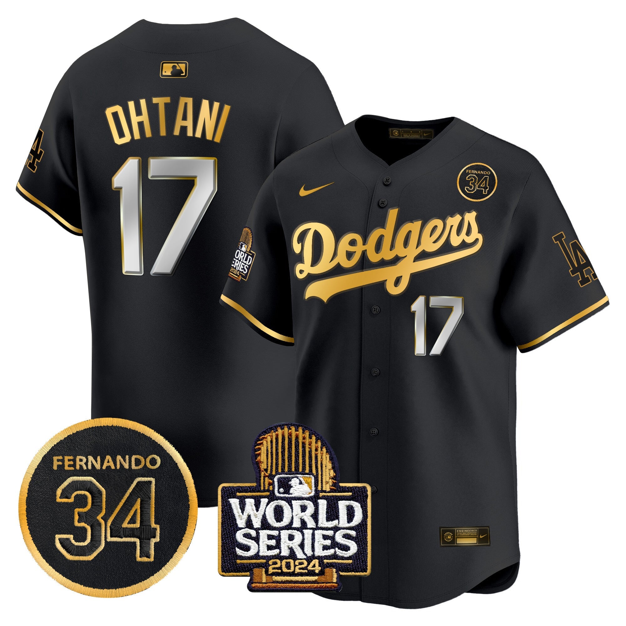 Men’s Fernando Valenzuela & 2024 World Series Patch Vapor Premier Limited Jersey V2