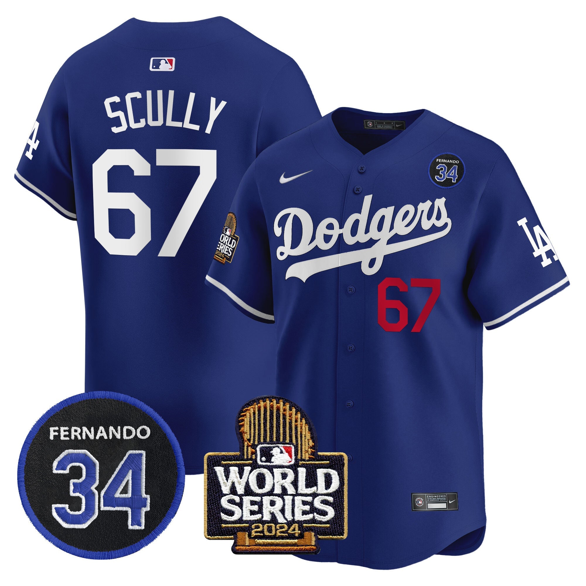 Men’s Fernando Valenzuela & 2024 World Series Patch Vapor Premier Limited Jersey V2