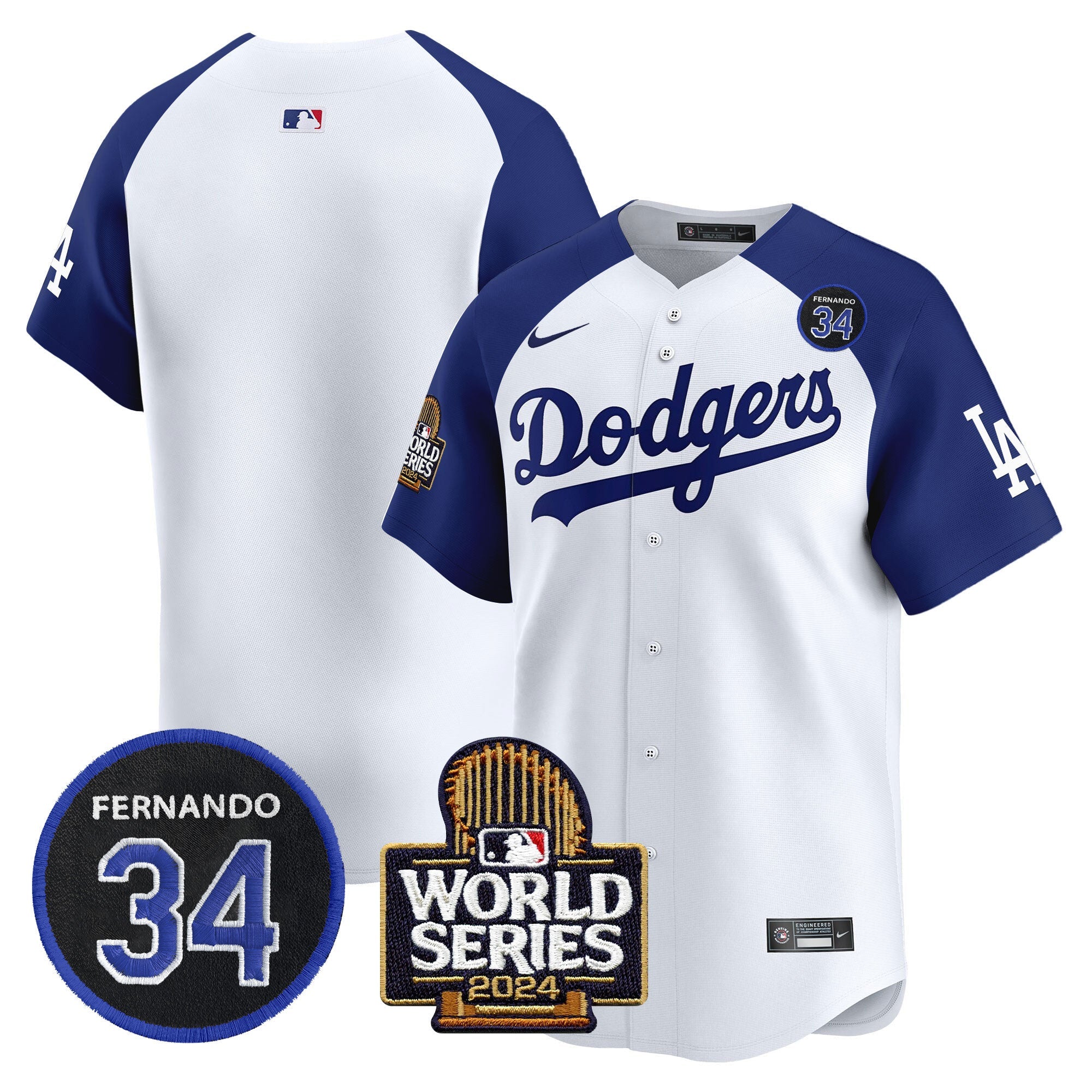 Men’s Fernando Valenzuela & 2024 World Series Patch Vapor Premier Limited Jersey V2