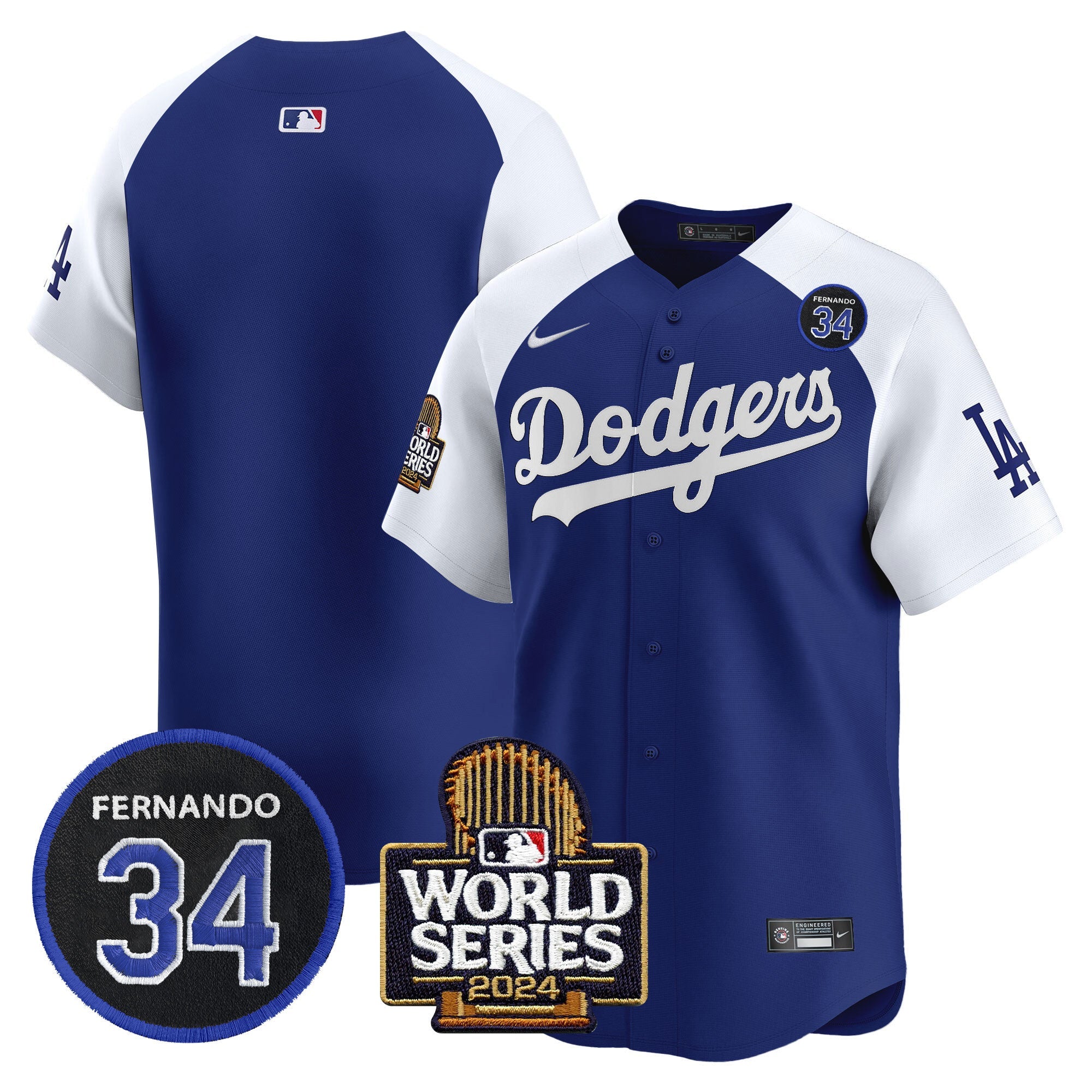 Men’s Fernando Valenzuela & 2024 World Series Patch Vapor Premier Limited Jersey V2
