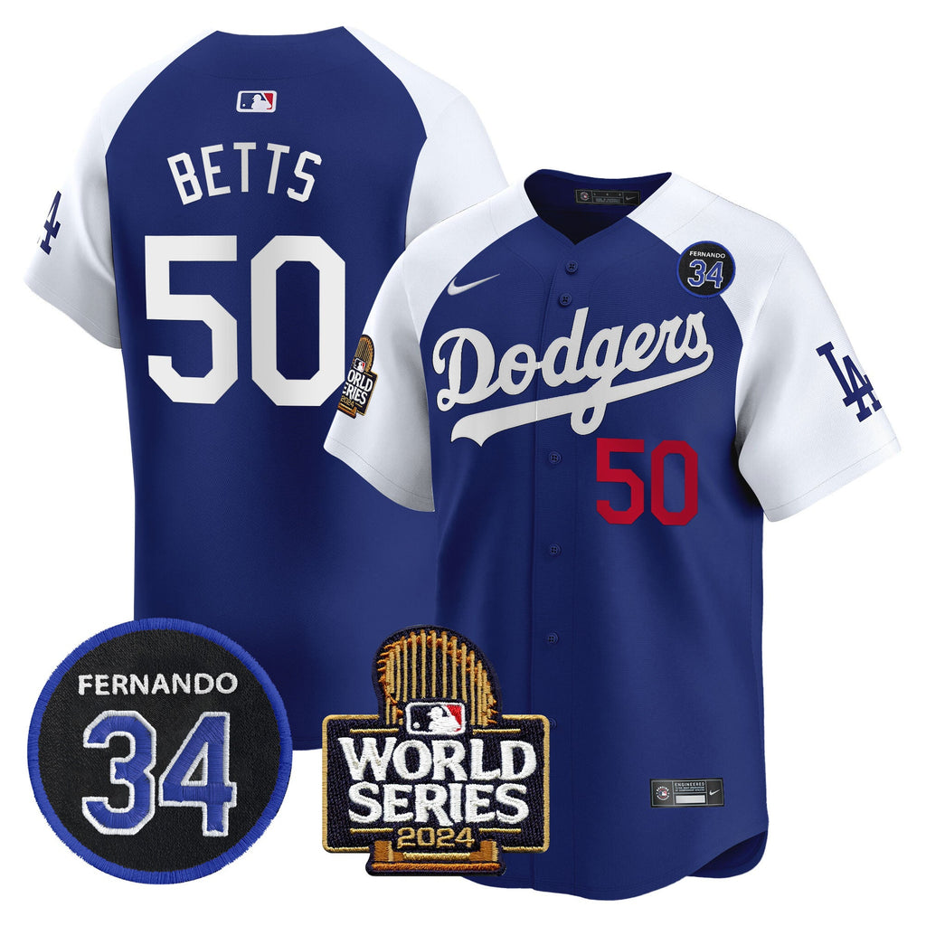 Men’s Fernando Valenzuela & 2024 World Series Patch Vapor Premier Limited Jersey V2