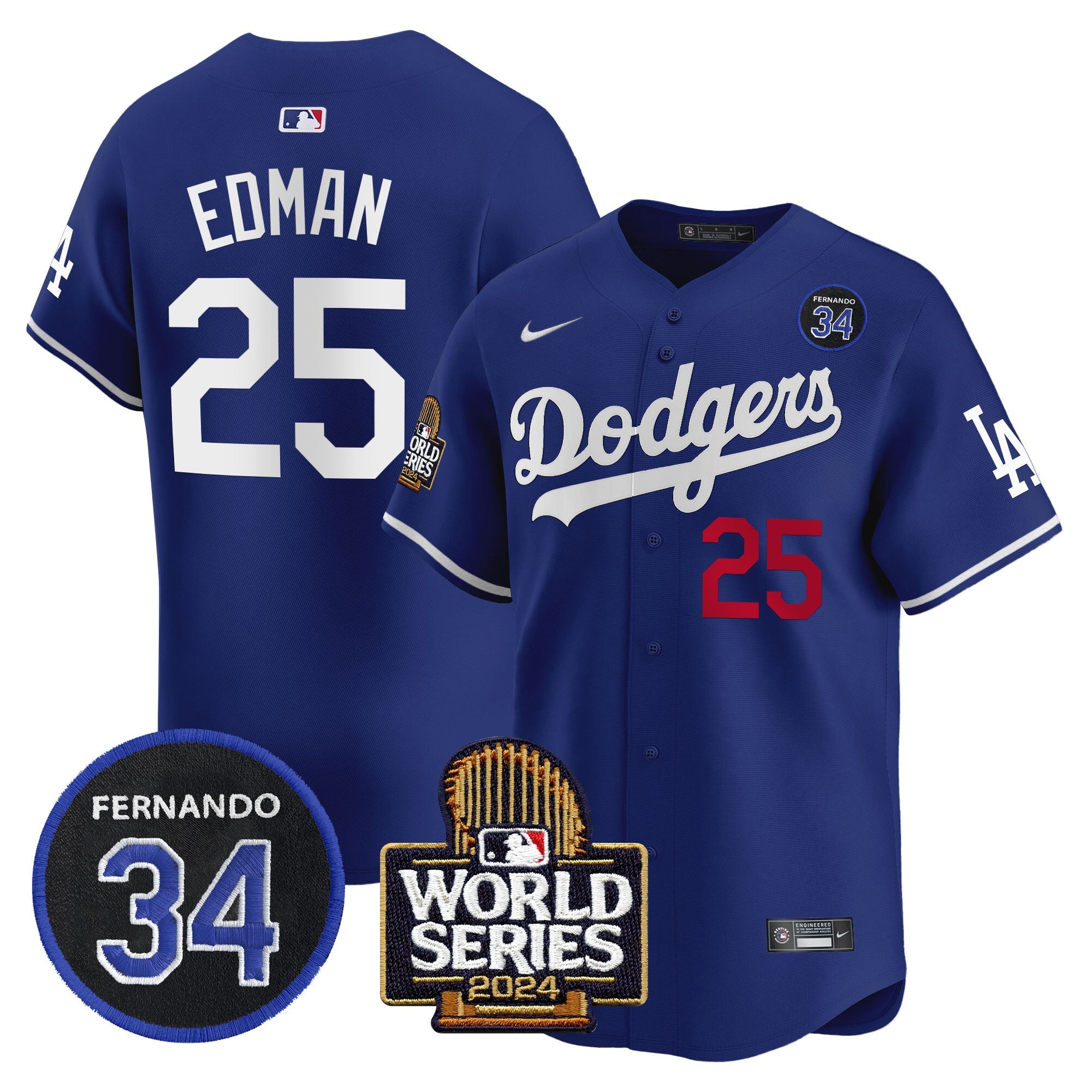 Men’s Fernando Valenzuela & 2024 World Series Patch Vapor Premier Limited Jersey V2