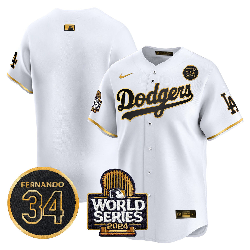 Men’s Fernando Valenzuela & 2024 World Series Patch Vapor Premier Limited Jersey V2