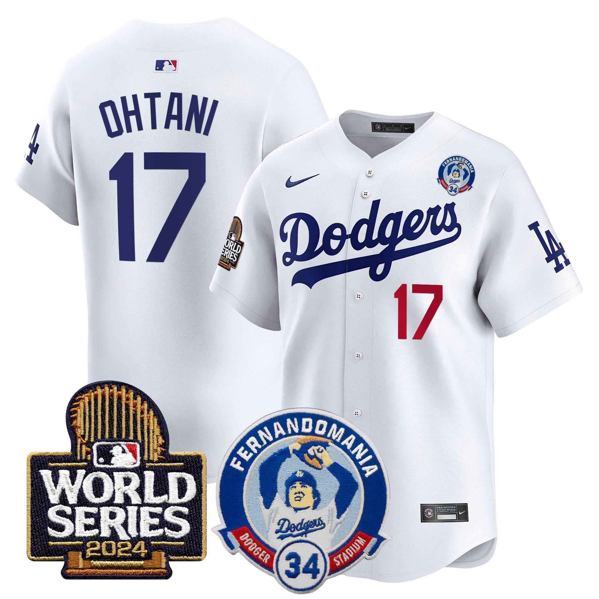Men’s Fernando Valenzuela & 2024 World Series Patch Vapor Premier Limited Jersey V3