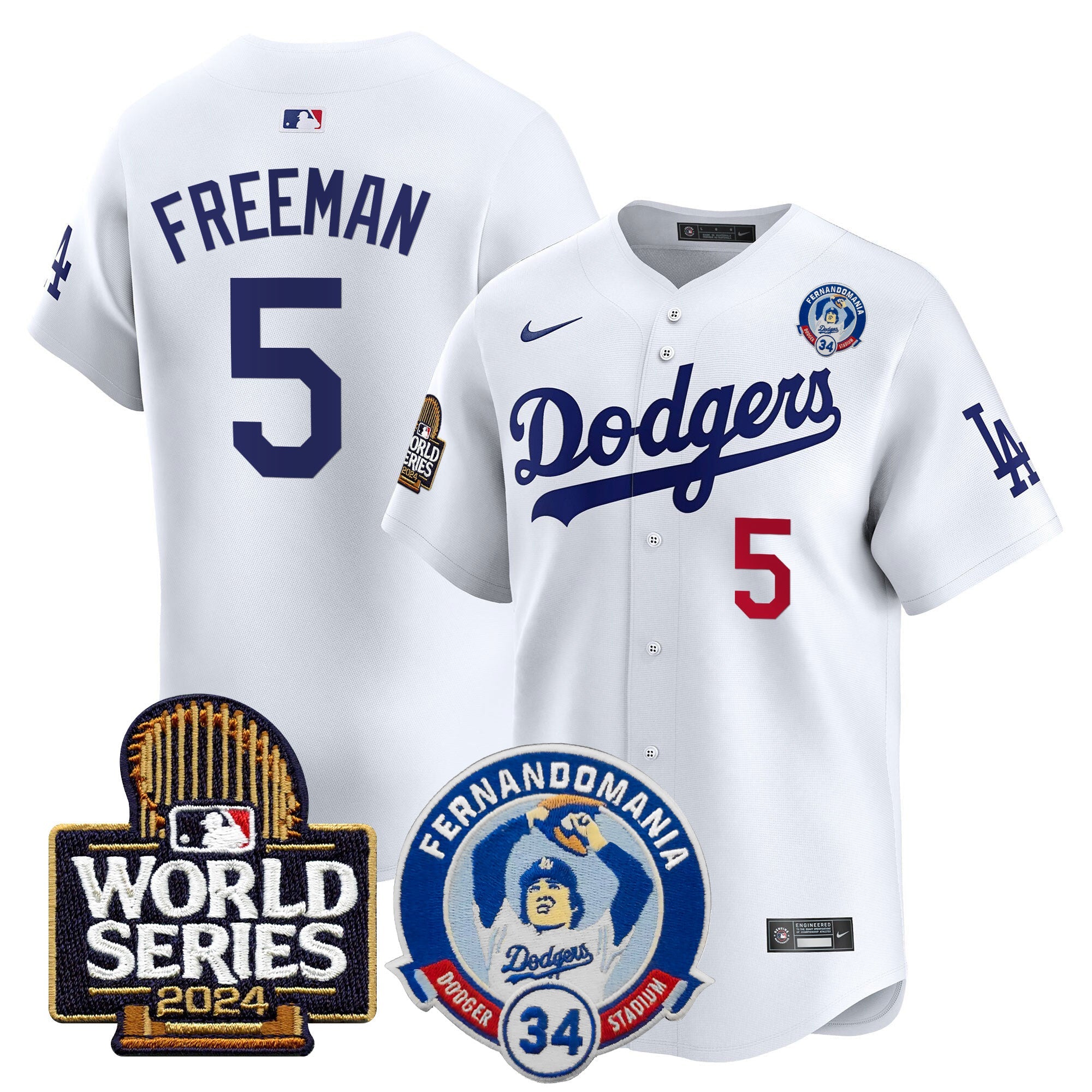 Men’s Fernando Valenzuela & 2024 World Series Patch Vapor Premier Limited Jersey V3