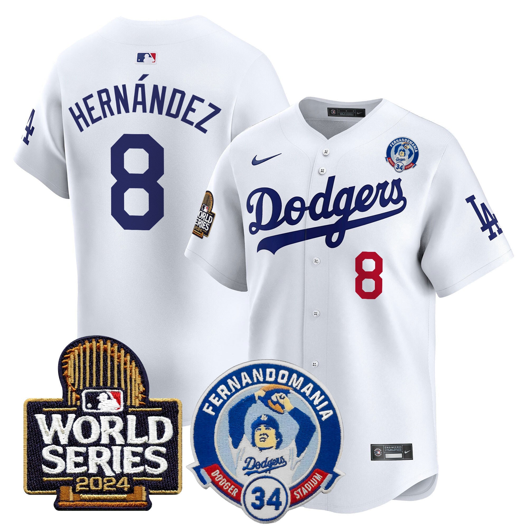 Men’s Fernando Valenzuela & 2024 World Series Patch Vapor Premier Limited Jersey V3