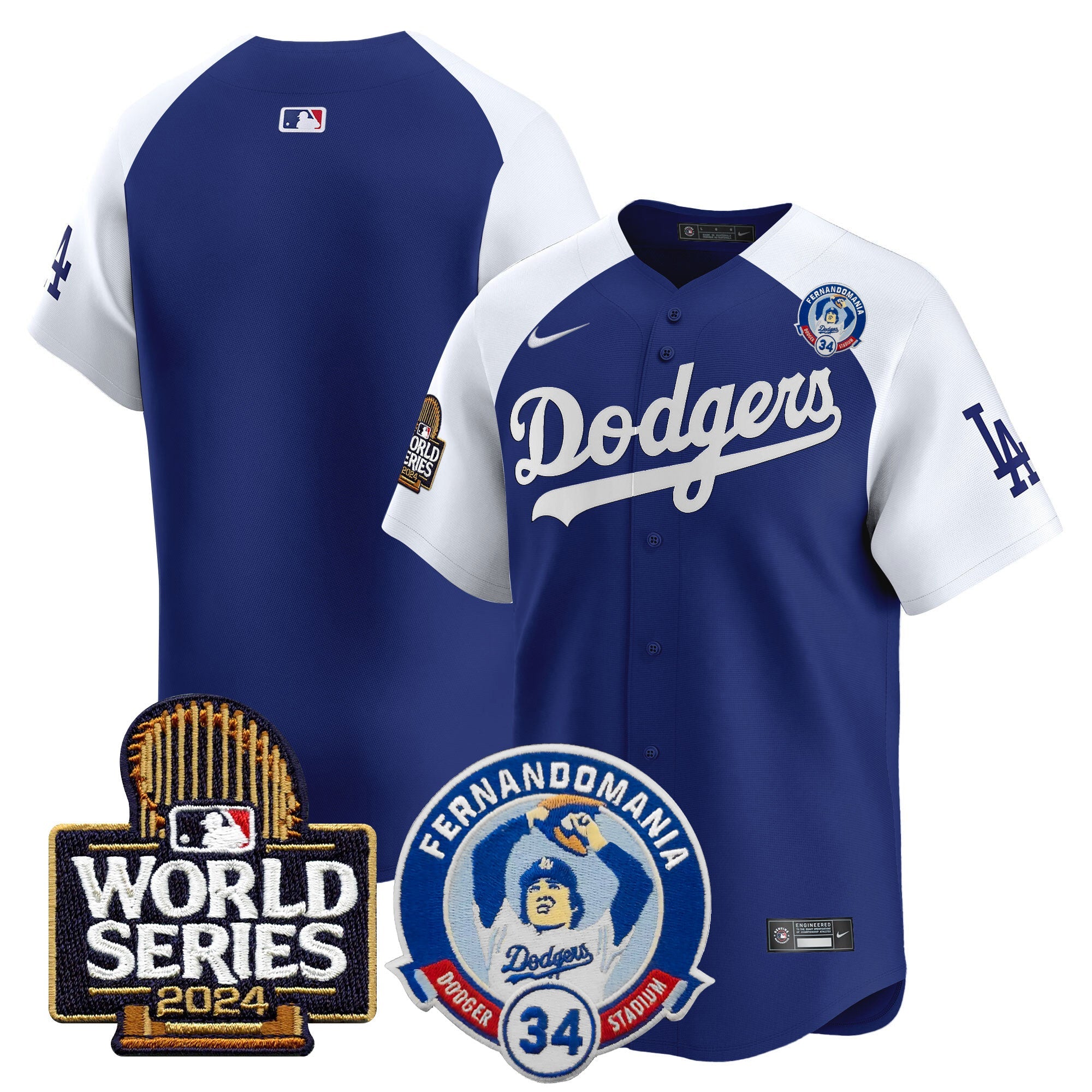 Men’s Fernando Valenzuela & 2024 World Series Patch Vapor Premier Limited Jersey V3