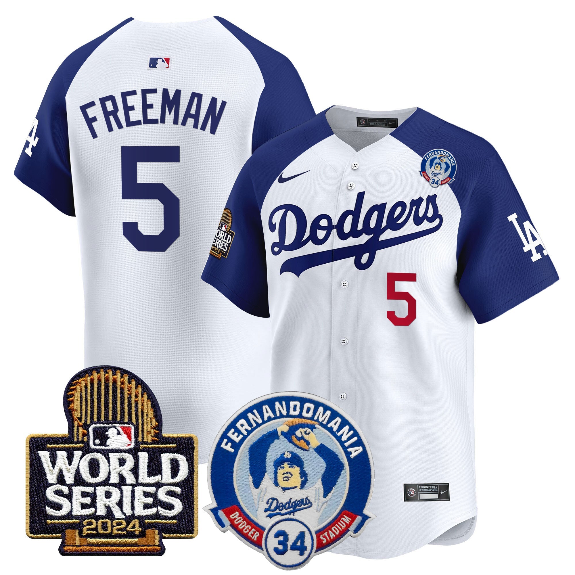 Men’s Fernando Valenzuela & 2024 World Series Patch Vapor Premier Limited Jersey V3