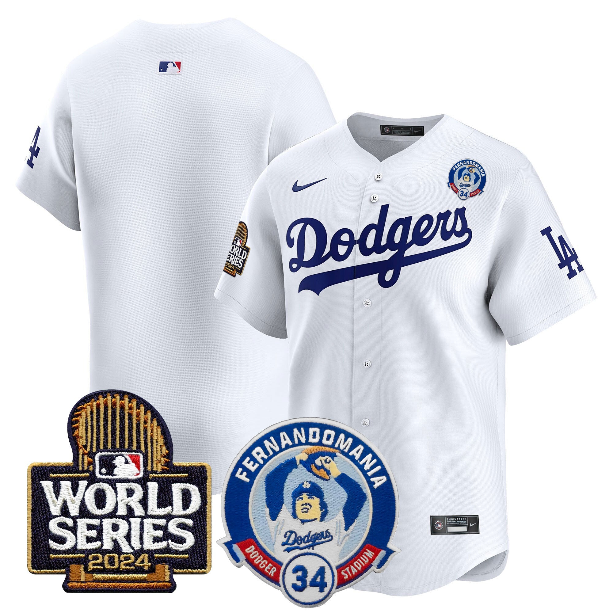 Men’s Fernando Valenzuela & 2024 World Series Patch Vapor Premier Limited Jersey V3