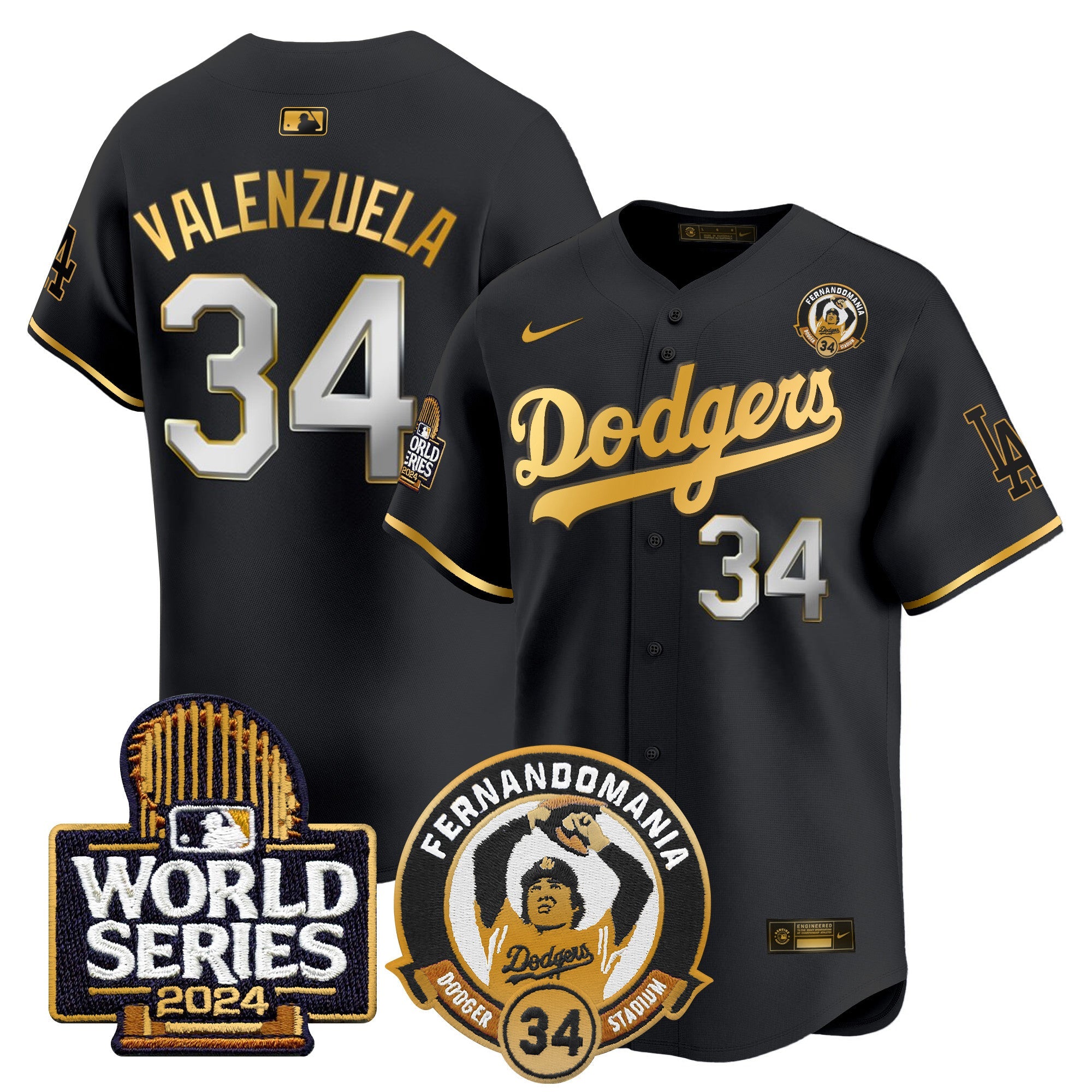 Men’s Fernando Valenzuela & 2024 World Series Patch Vapor Premier Limited Jersey V3