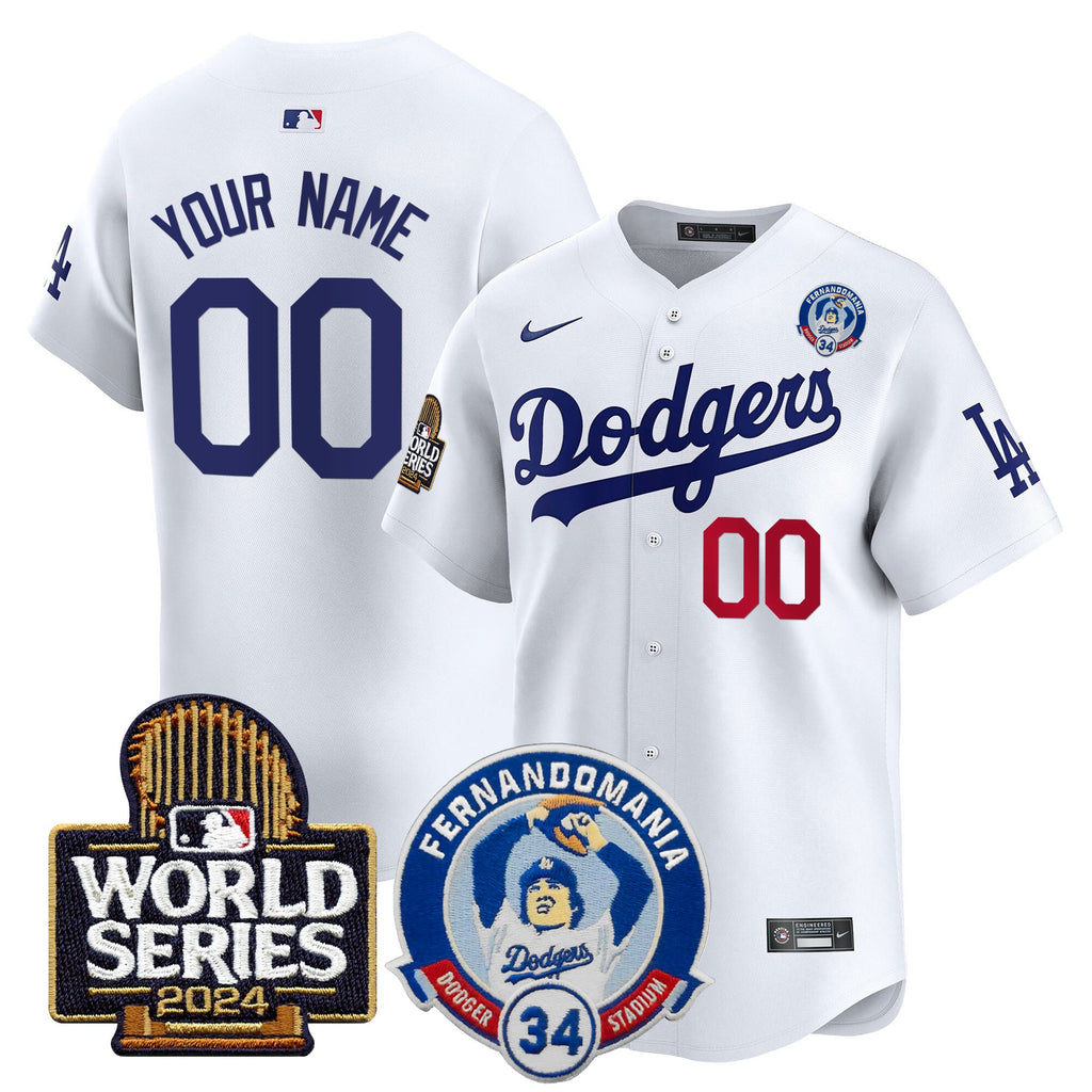 Fernando Valenzuela & 2024 World Series Patch Vapor Premier Limited Custom Jersey V3