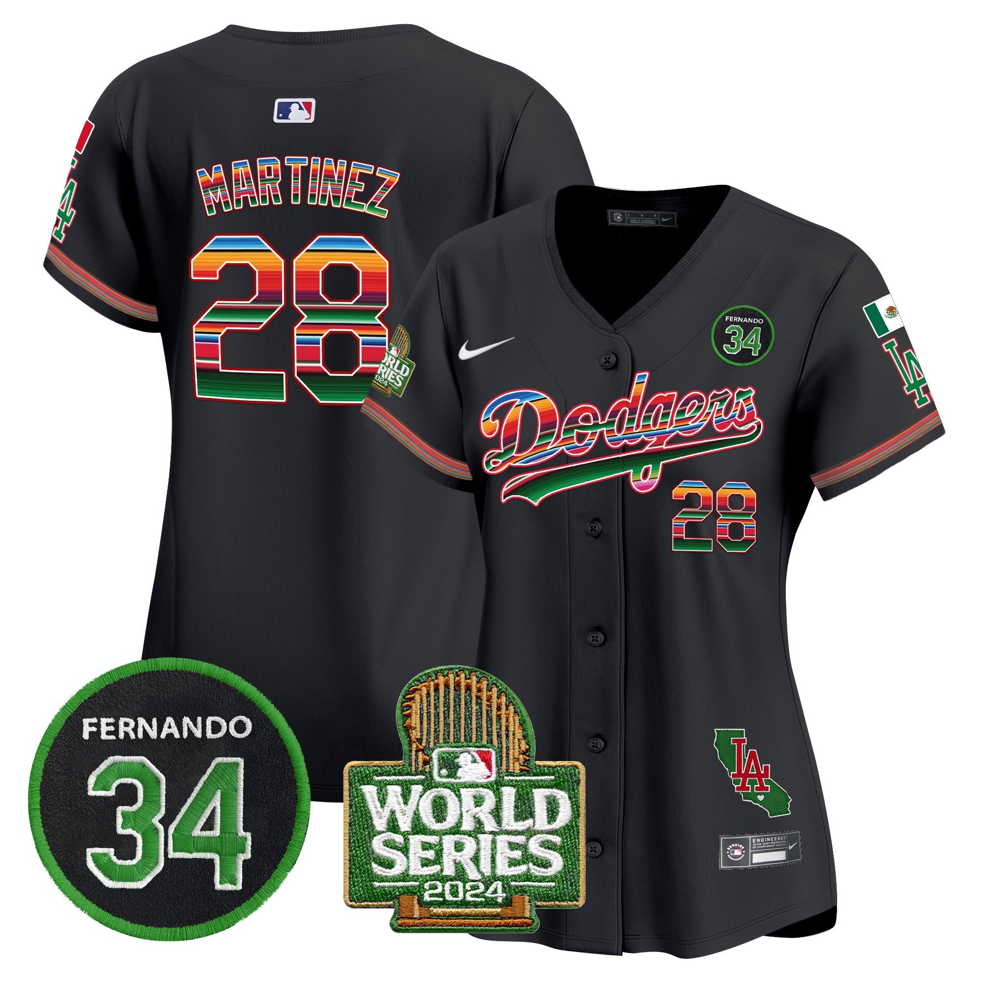 Women’s Mexico Fernando Memorial & 2024 World Series Patch Vapor Premier Limited Jersey