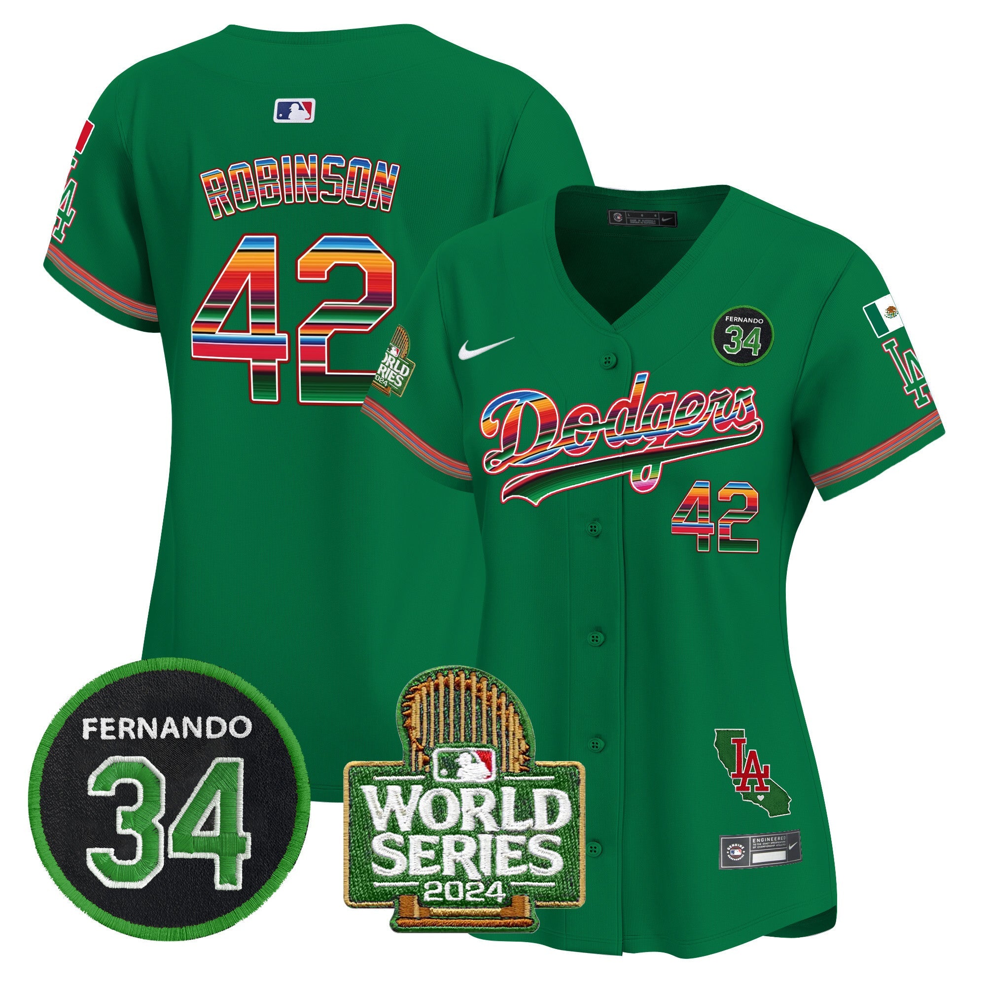 Women’s Mexico Fernando Memorial & 2024 World Series Patch Vapor Premier Limited Jersey