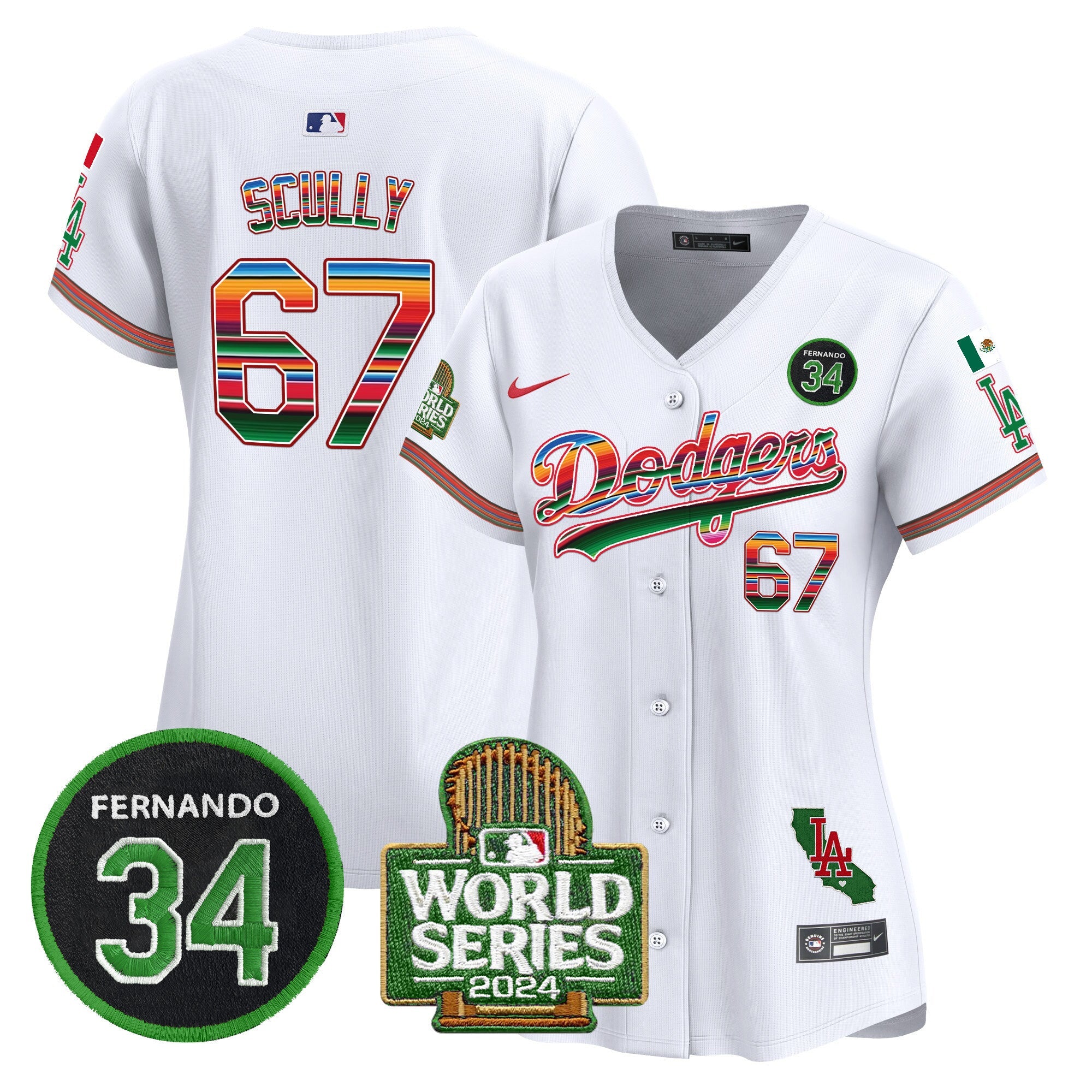 Women’s Mexico Fernando Memorial & 2024 World Series Patch Vapor Premier Limited Jersey