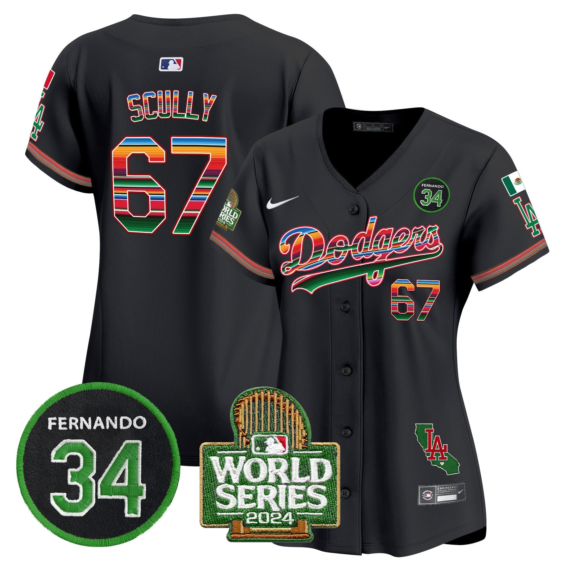 Women’s Mexico Fernando Memorial & 2024 World Series Patch Vapor Premier Limited Jersey