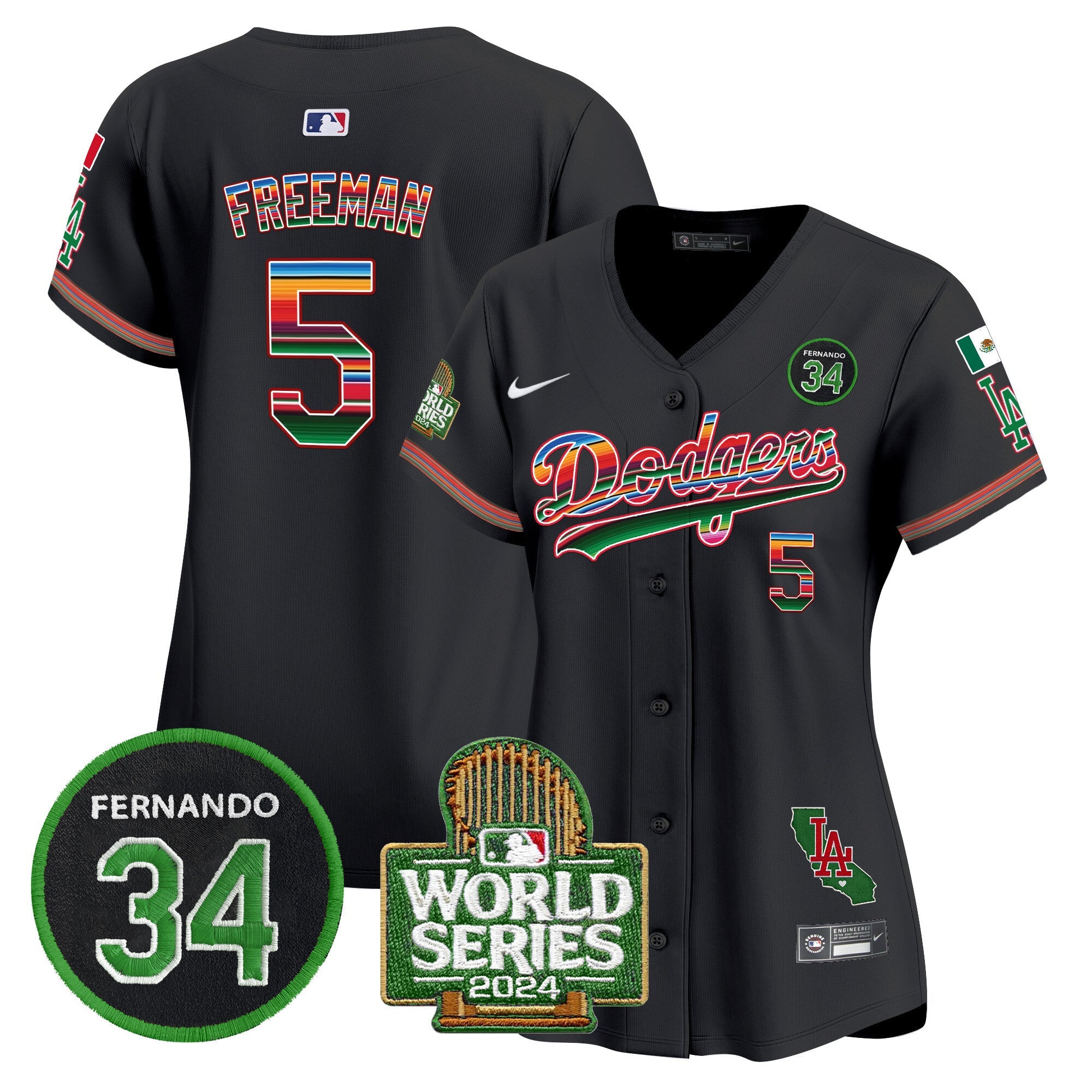 Women’s Mexico Fernando Memorial & 2024 World Series Patch Vapor Premier Limited Jersey