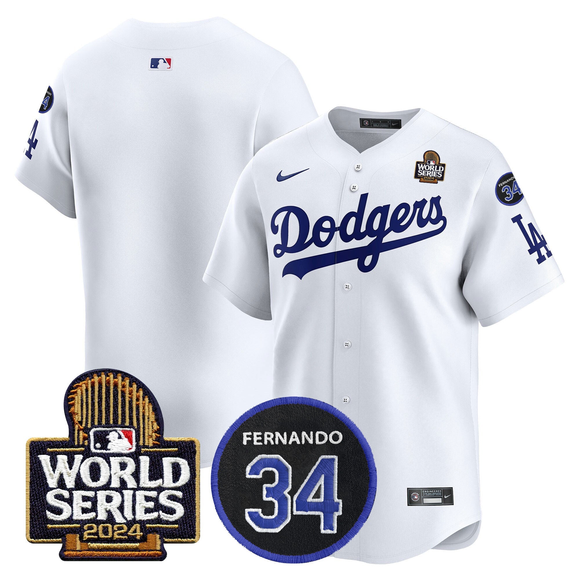Men’s Fernando Memorial & 2024 World Series Patch Vapor Premier Limited Jersey V2