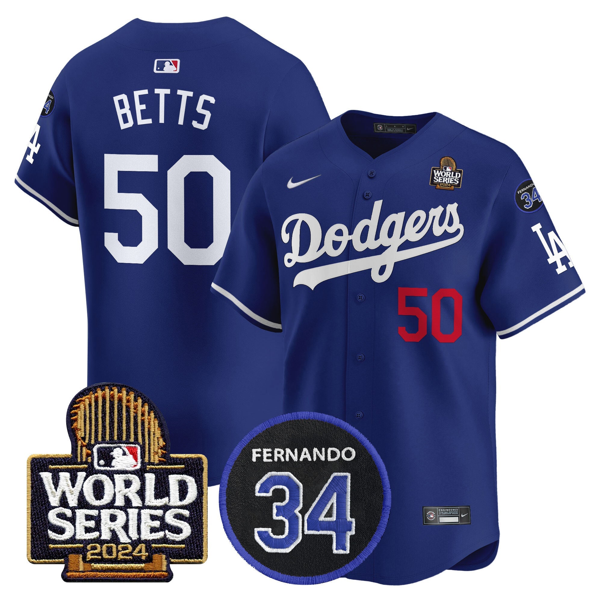 Men’s Fernando Memorial & 2024 World Series Patch Vapor Premier Limited Jersey V2