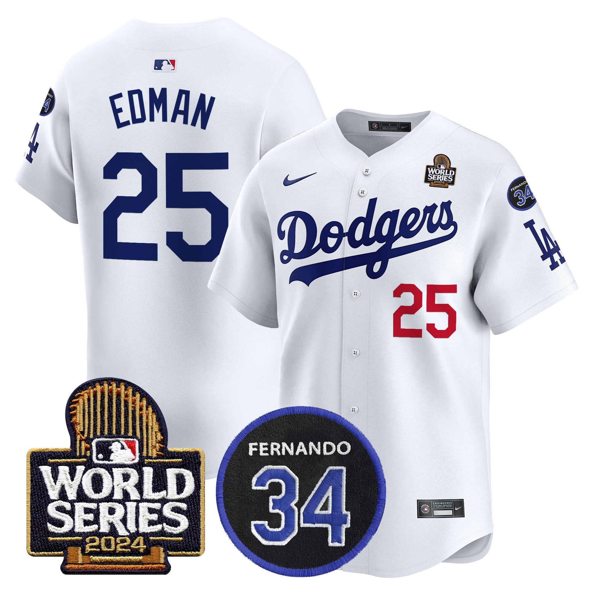 Men’s Fernando Memorial & 2024 World Series Patch Vapor Premier Limited Jersey V2