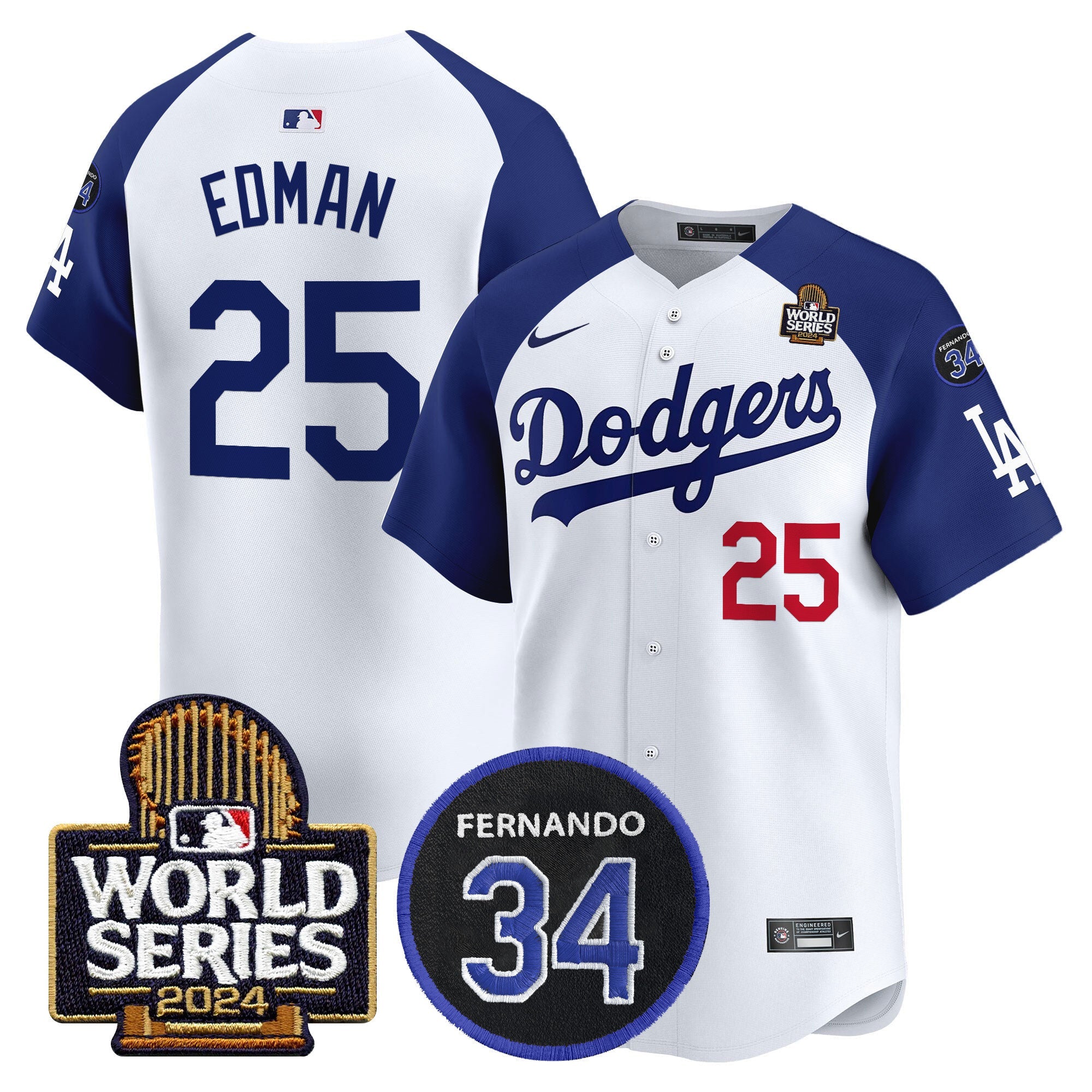 Men’s Fernando Memorial & 2024 World Series Patch Vapor Premier Limited Jersey V2