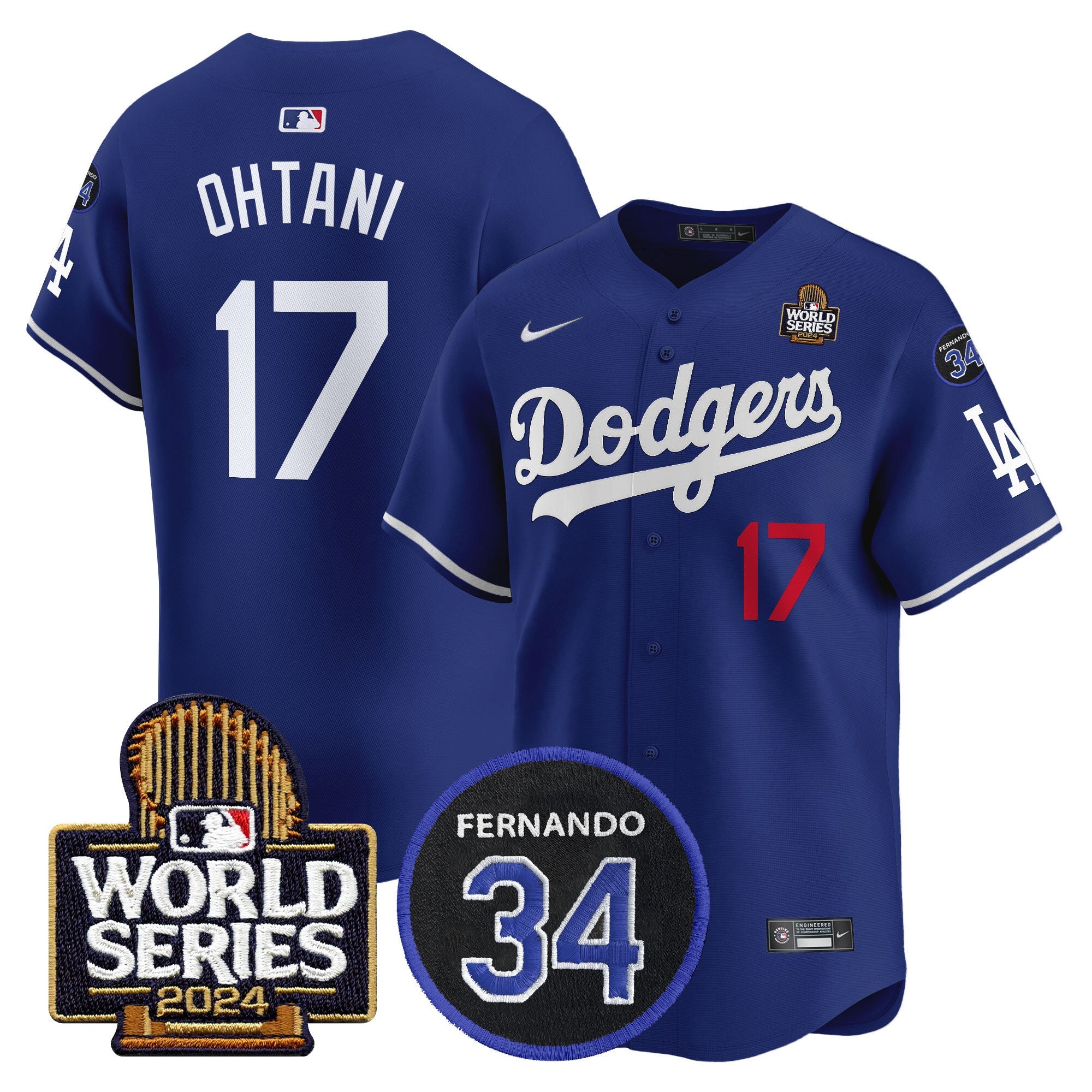 Men’s Fernando Memorial & 2024 World Series Patch Vapor Premier Limited Jersey V2