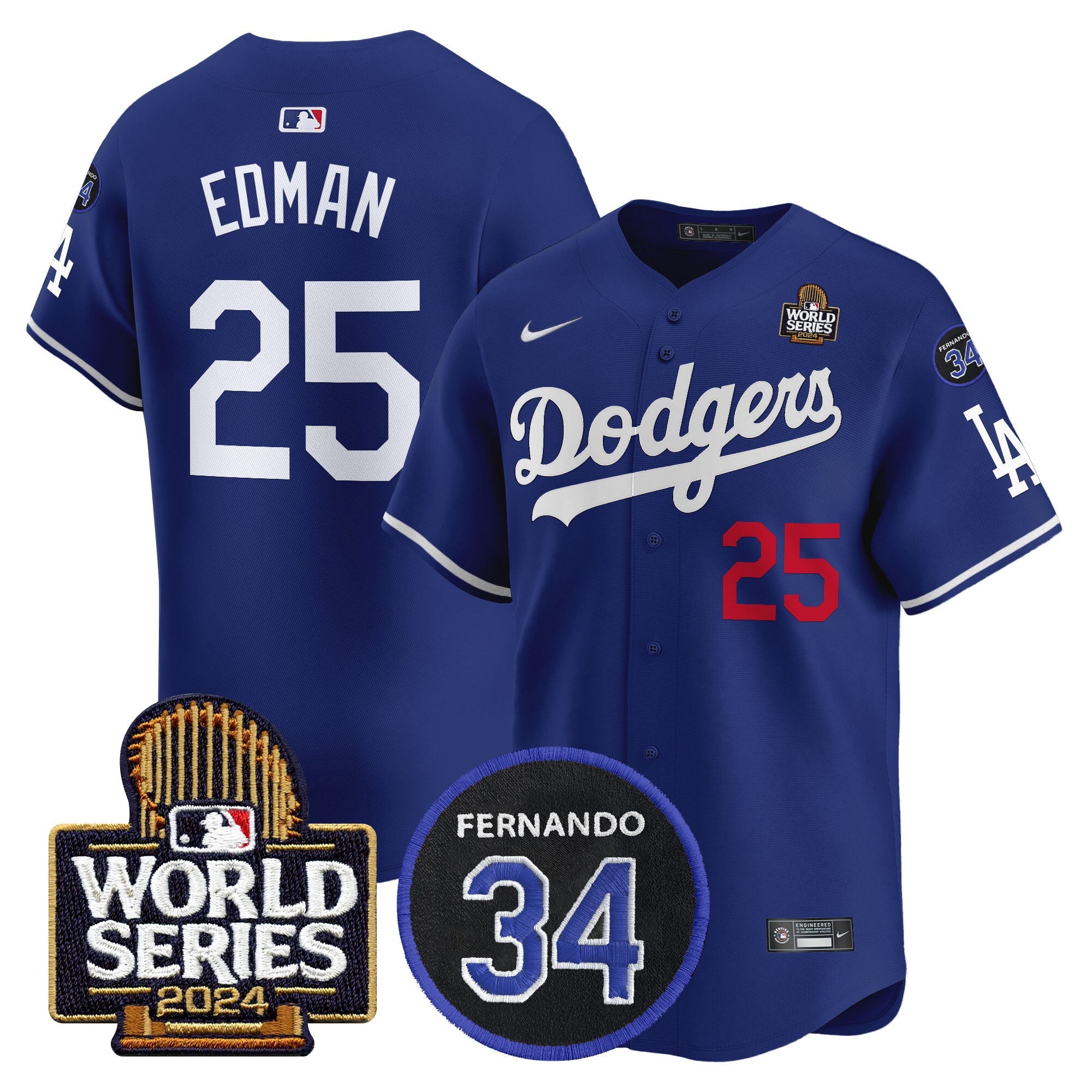 Men’s Fernando Memorial & 2024 World Series Patch Vapor Premier Limited Jersey V2
