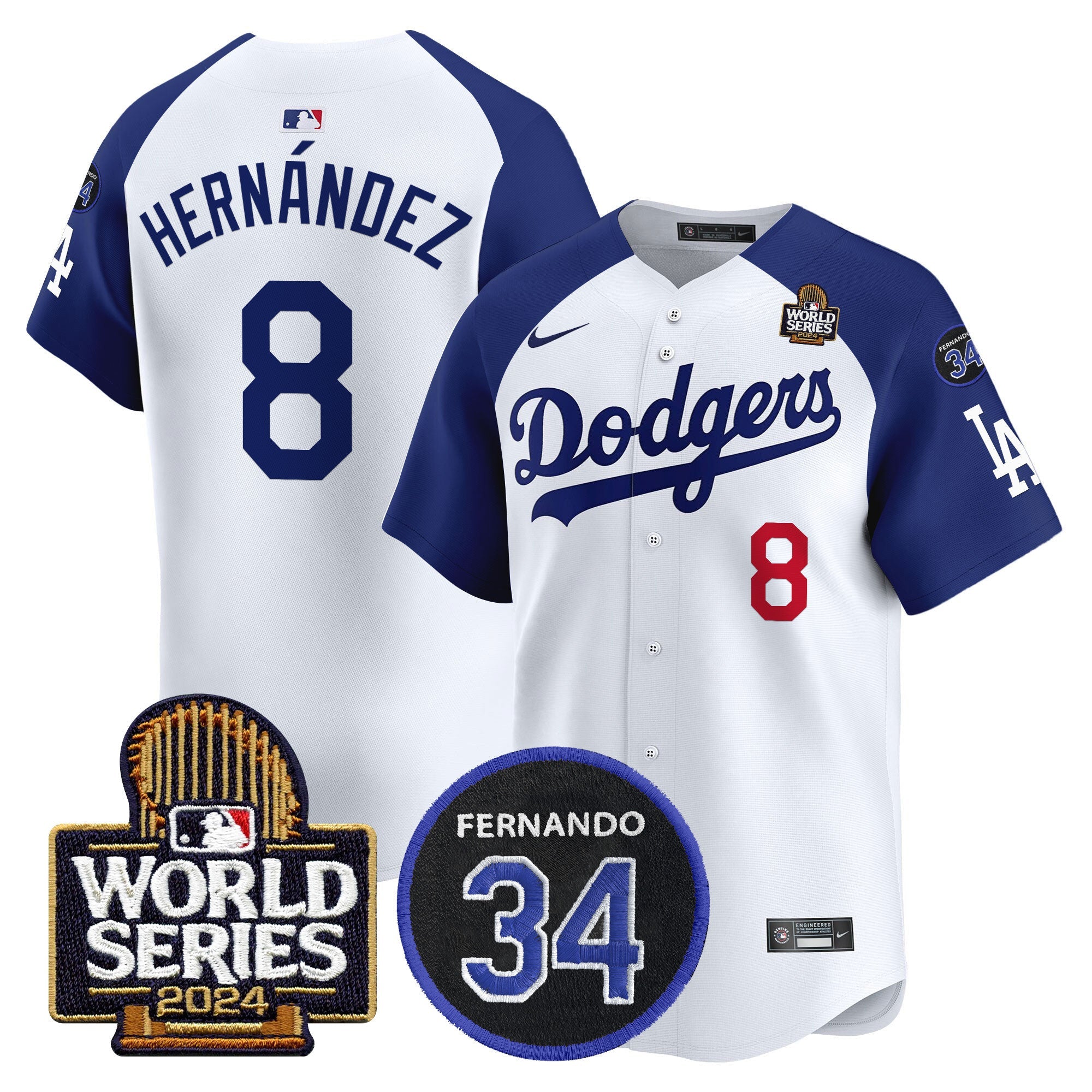 Men’s Fernando Memorial & 2024 World Series Patch Vapor Premier Limited Jersey V2