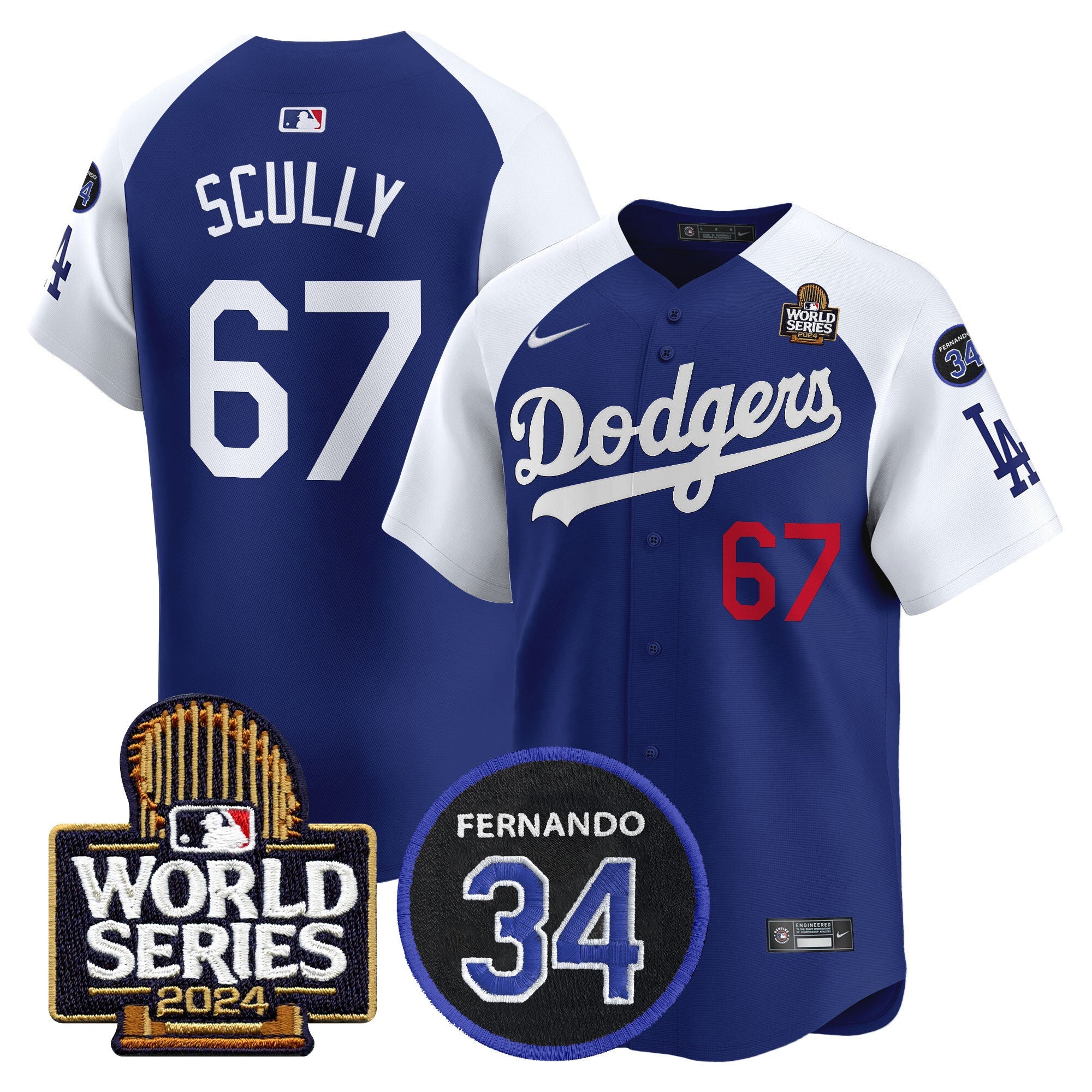 Men’s Fernando Memorial & 2024 World Series Patch Vapor Premier Limited Jersey V2