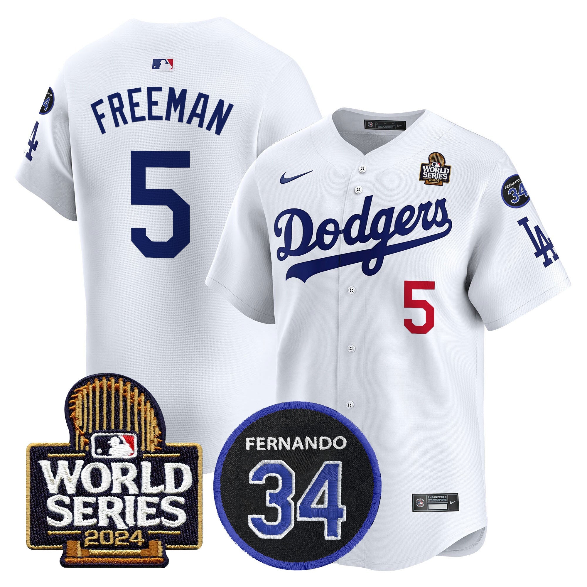 Men’s Fernando Memorial & 2024 World Series Patch Vapor Premier Limited Jersey V2