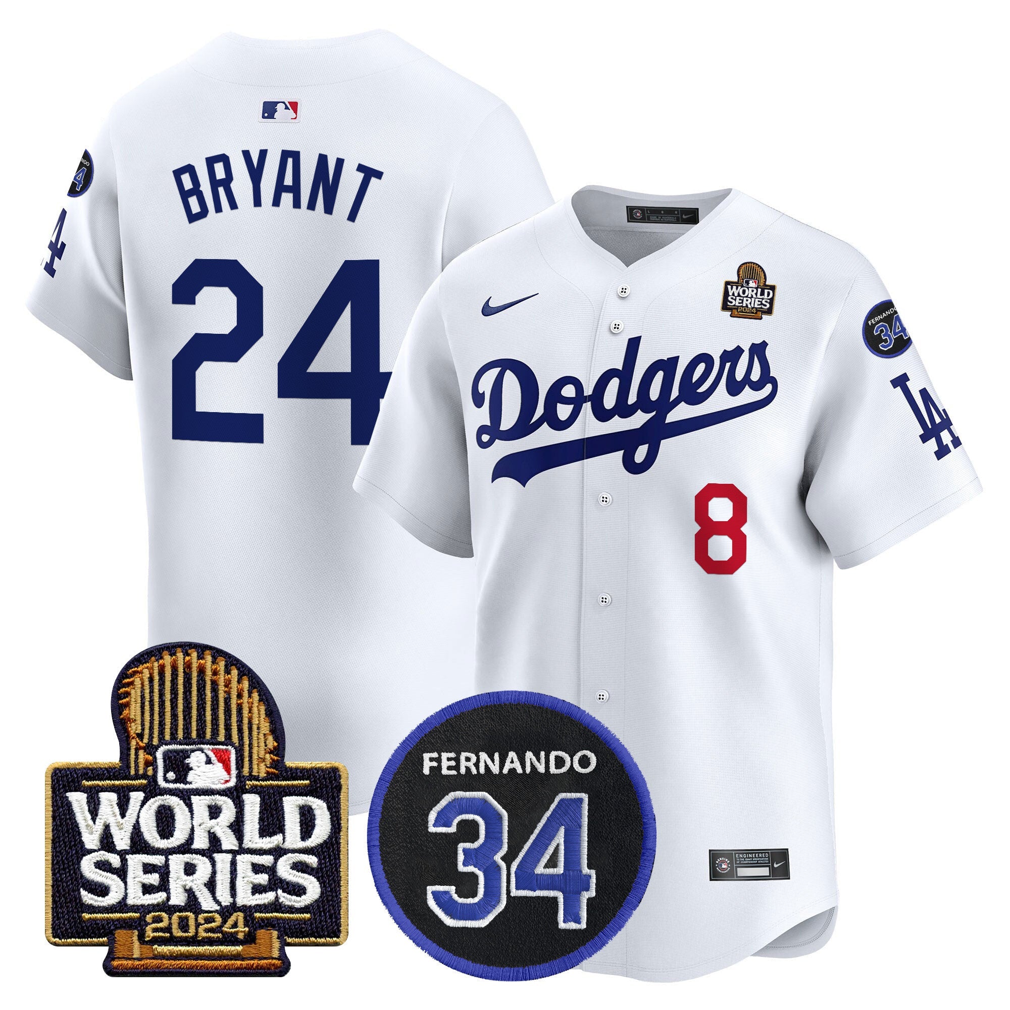 Men’s Fernando Memorial & 2024 World Series Patch Vapor Premier Limited Jersey V2