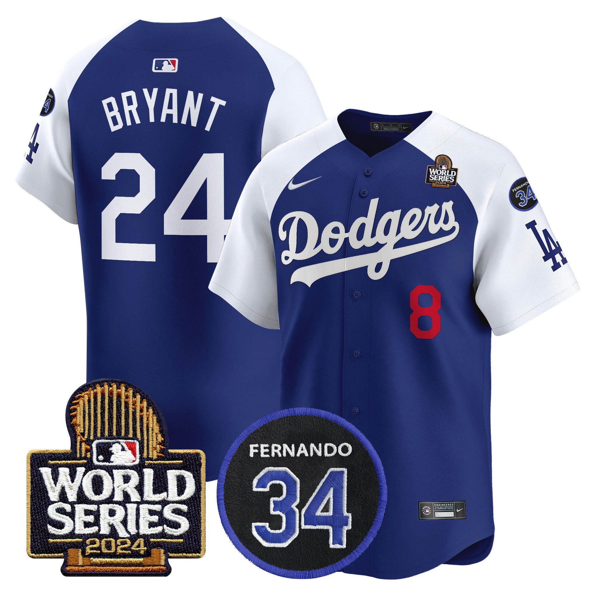 Men’s Fernando Memorial & 2024 World Series Patch Vapor Premier Limited Jersey V2