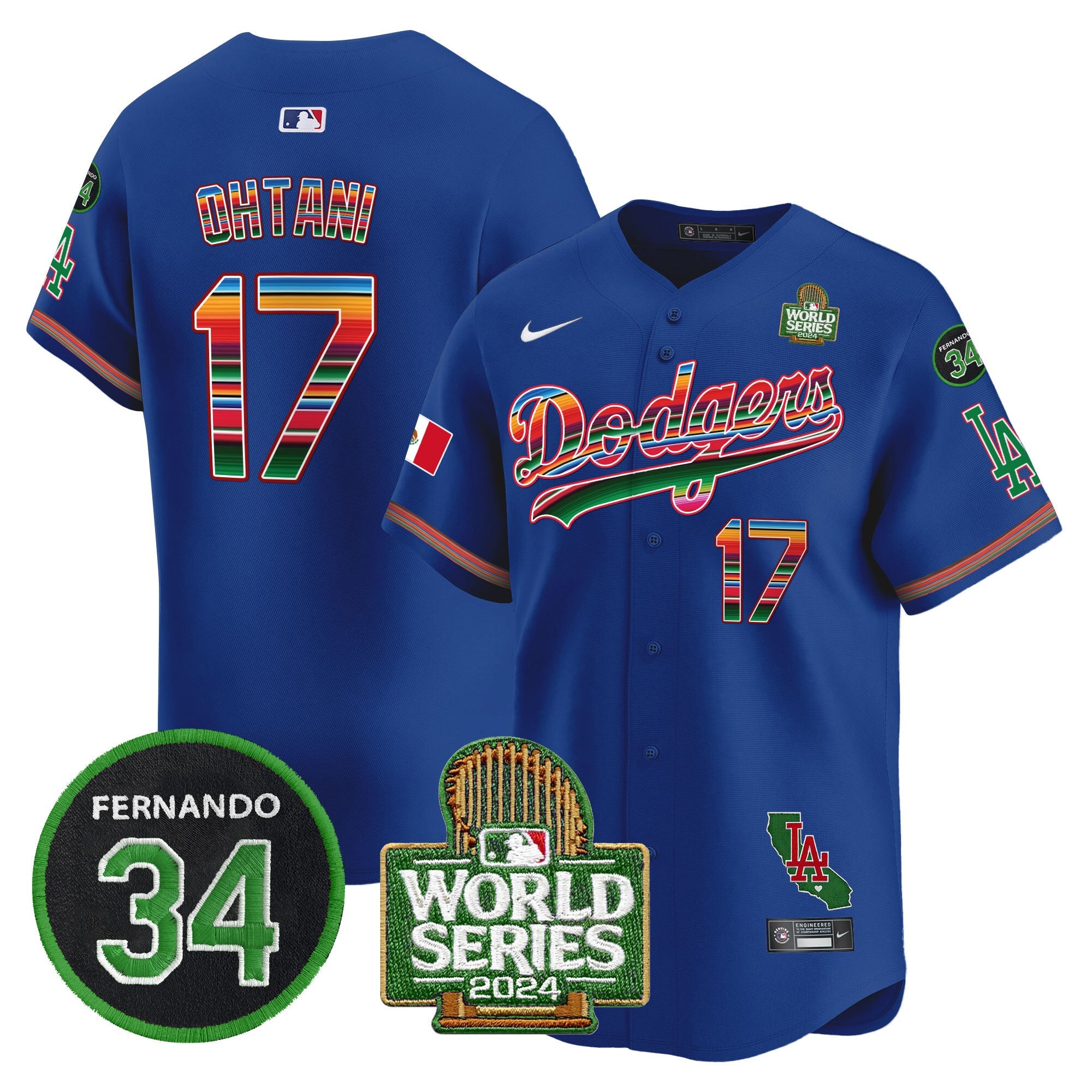 Men’s Mexico Fernando Memorial & 2024 World Series Patch Vapor Premier Limited Jersey V2