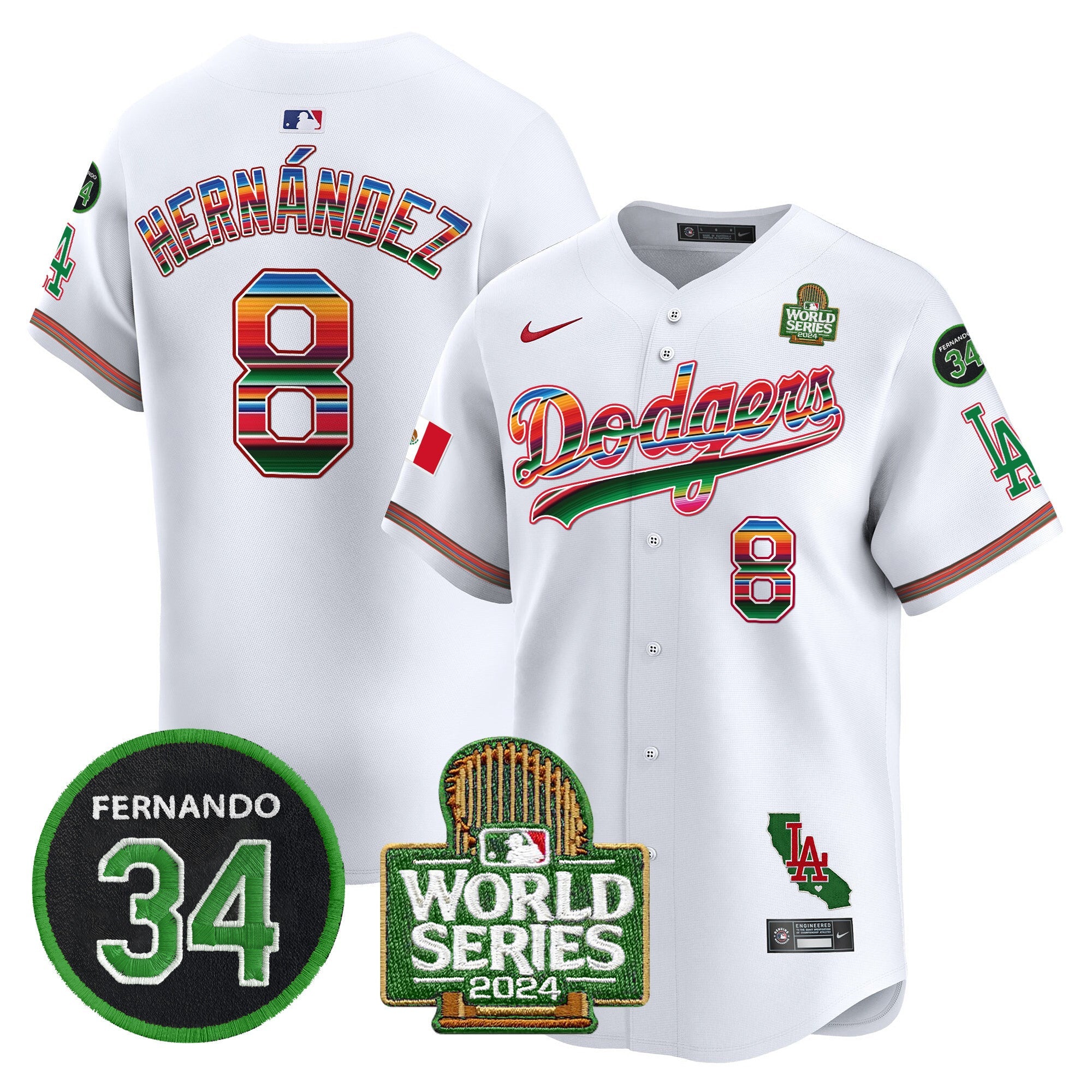 Men’s Mexico Fernando Memorial & 2024 World Series Patch Vapor Premier Limited Jersey V2