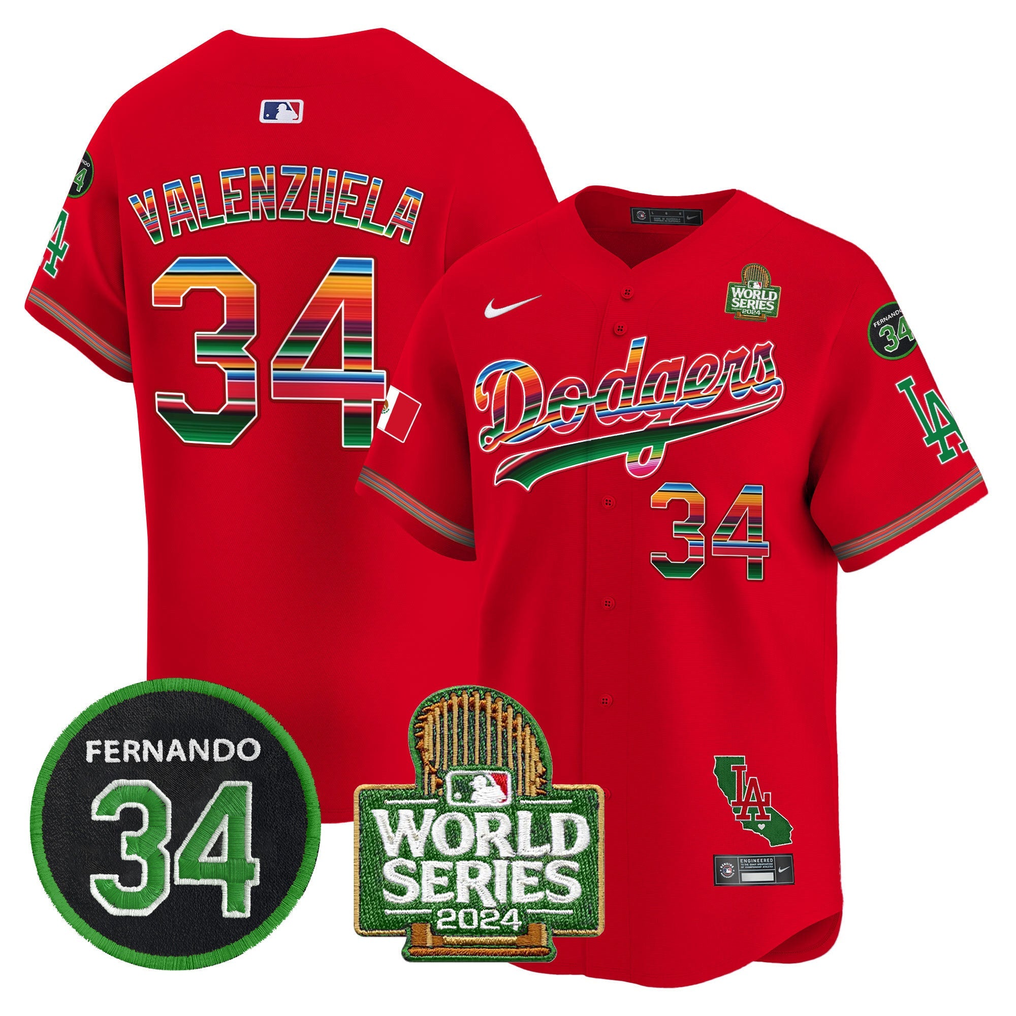 Men’s Mexico Fernando Memorial & 2024 World Series Patch Vapor Premier Limited Jersey V2