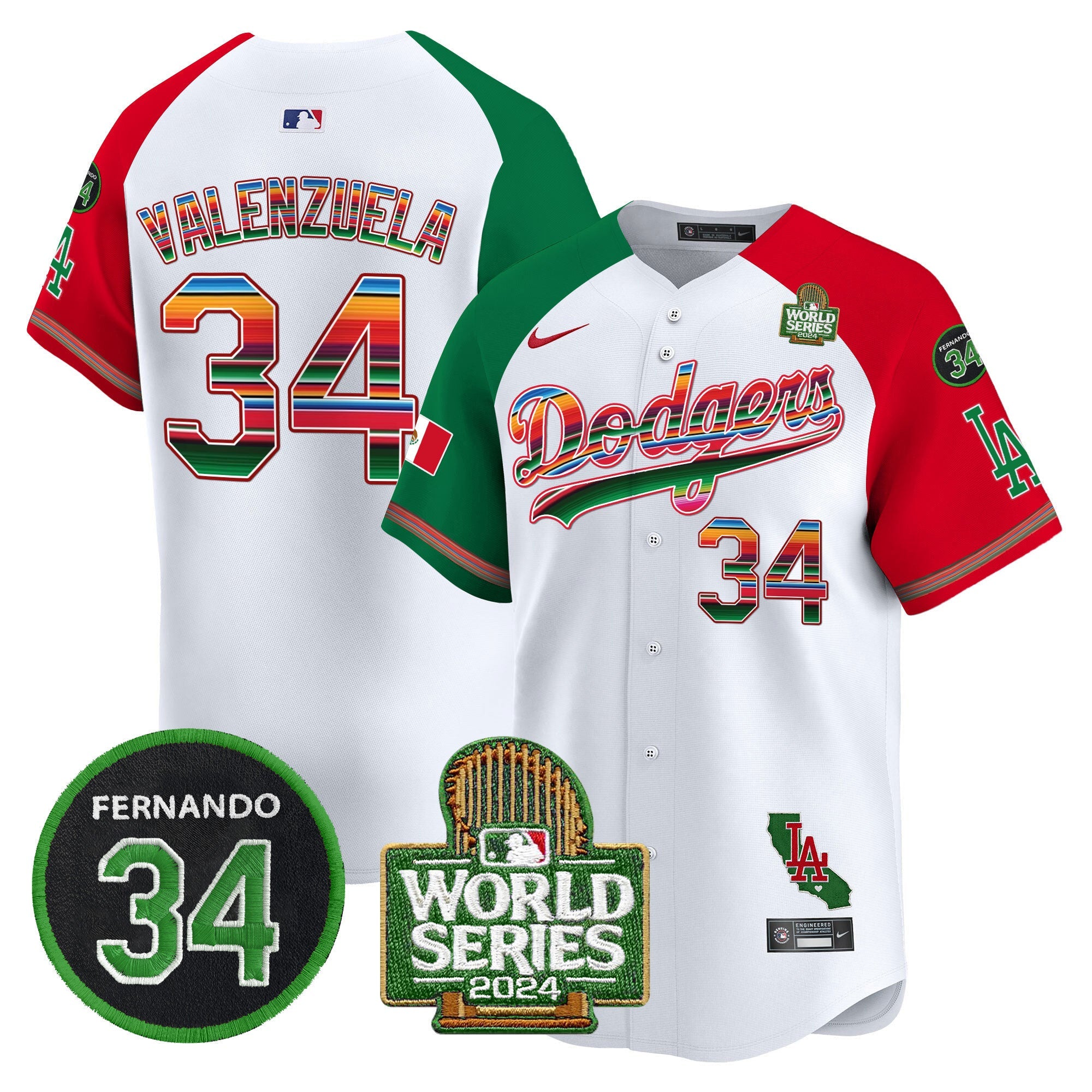 Men’s Mexico Fernando Memorial & 2024 World Series Patch Vapor Premier Limited Jersey V2