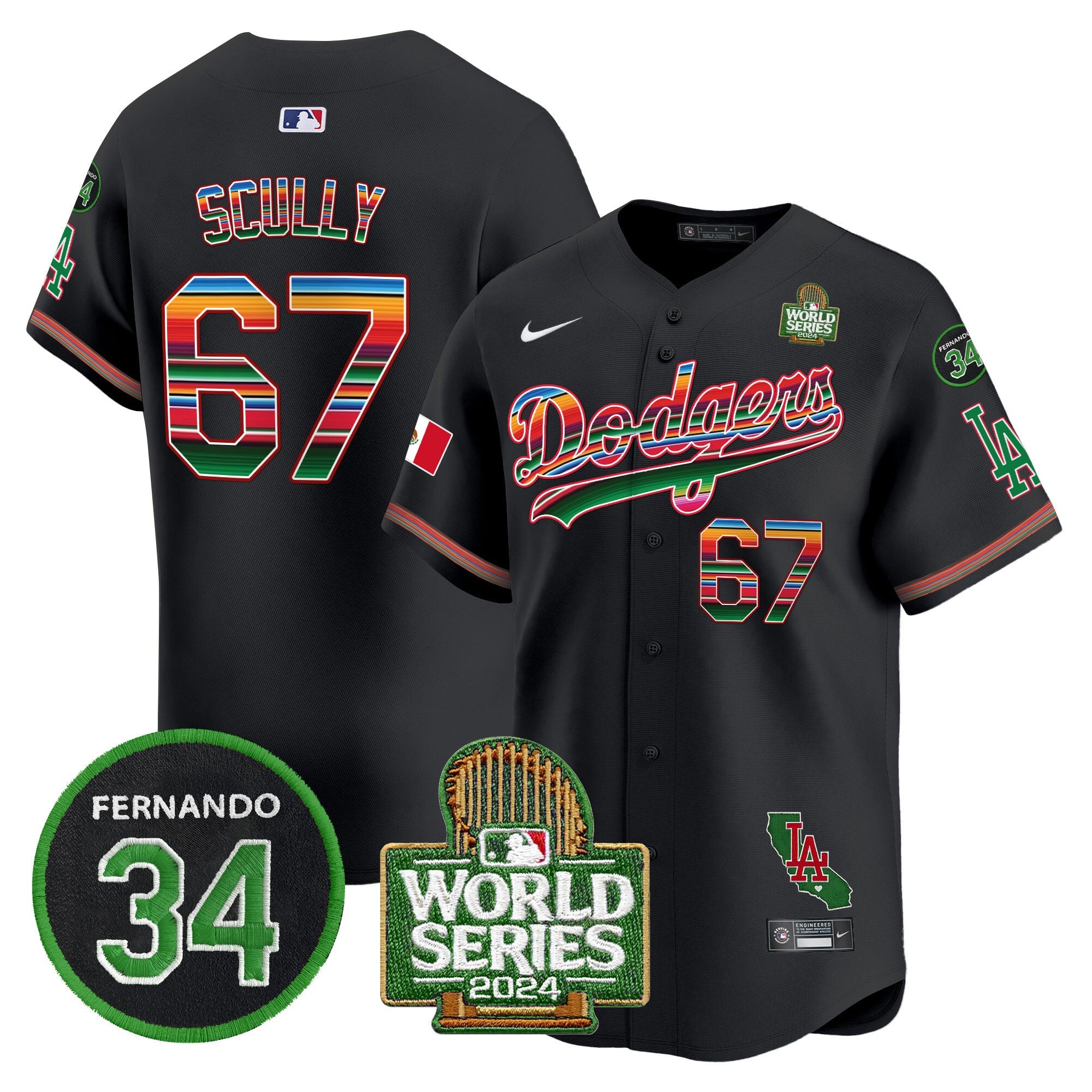 Men’s Mexico Fernando Memorial & 2024 World Series Patch Vapor Premier Limited Jersey V2