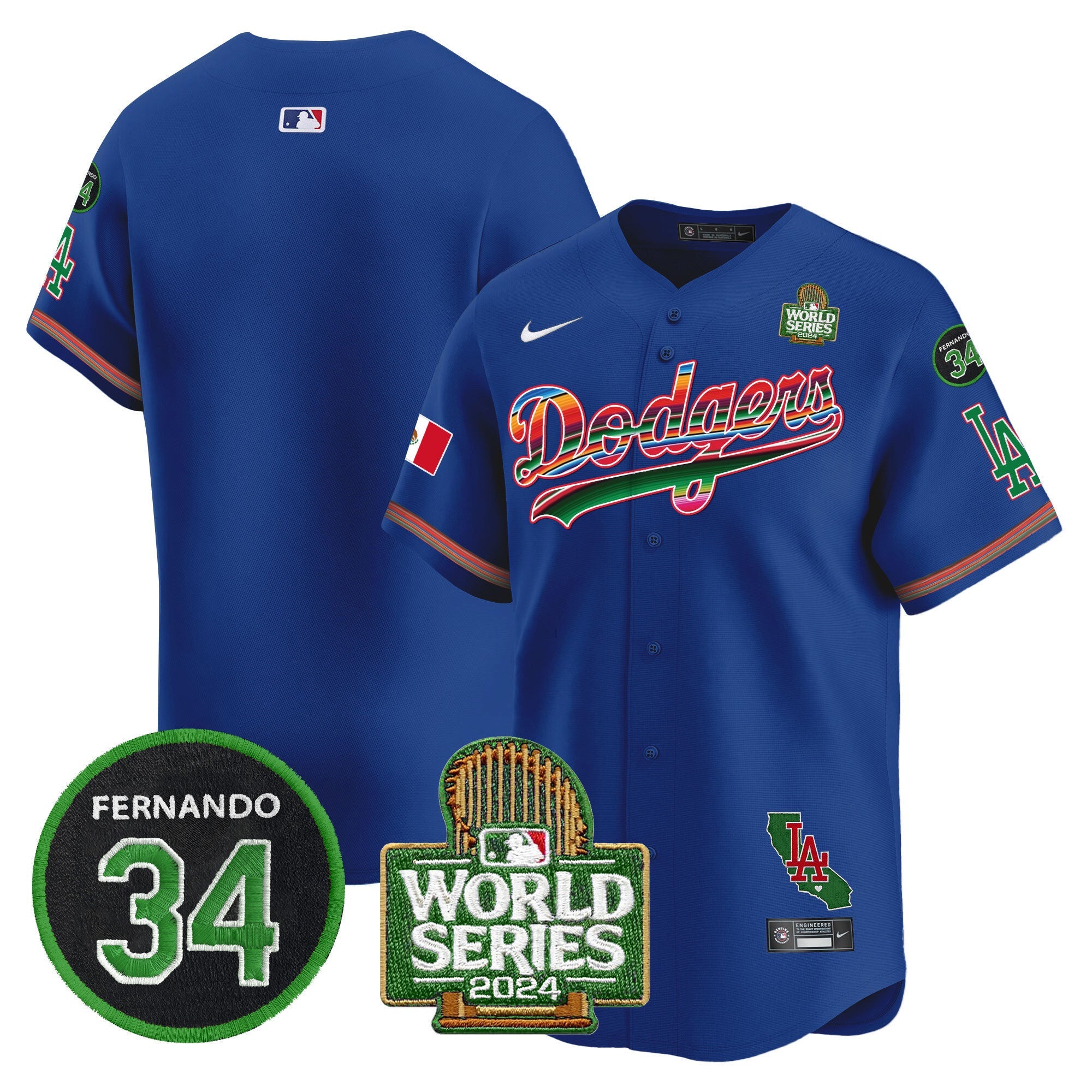 Men’s Mexico Fernando Memorial & 2024 World Series Patch Vapor Premier Limited Jersey V2
