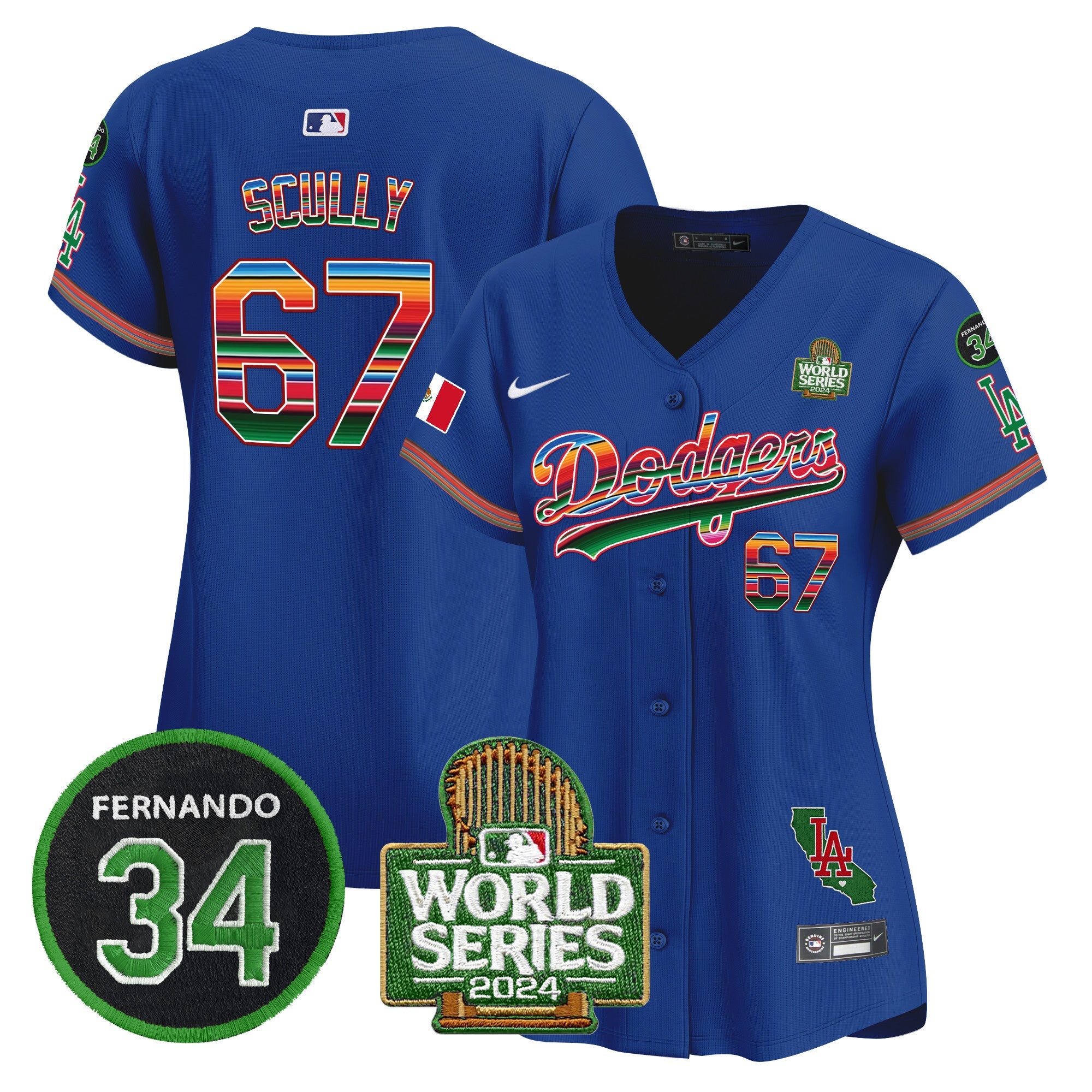 Women’s Mexico Fernando Memorial & 2024 World Series Patch Vapor Premier Limited Jersey V2