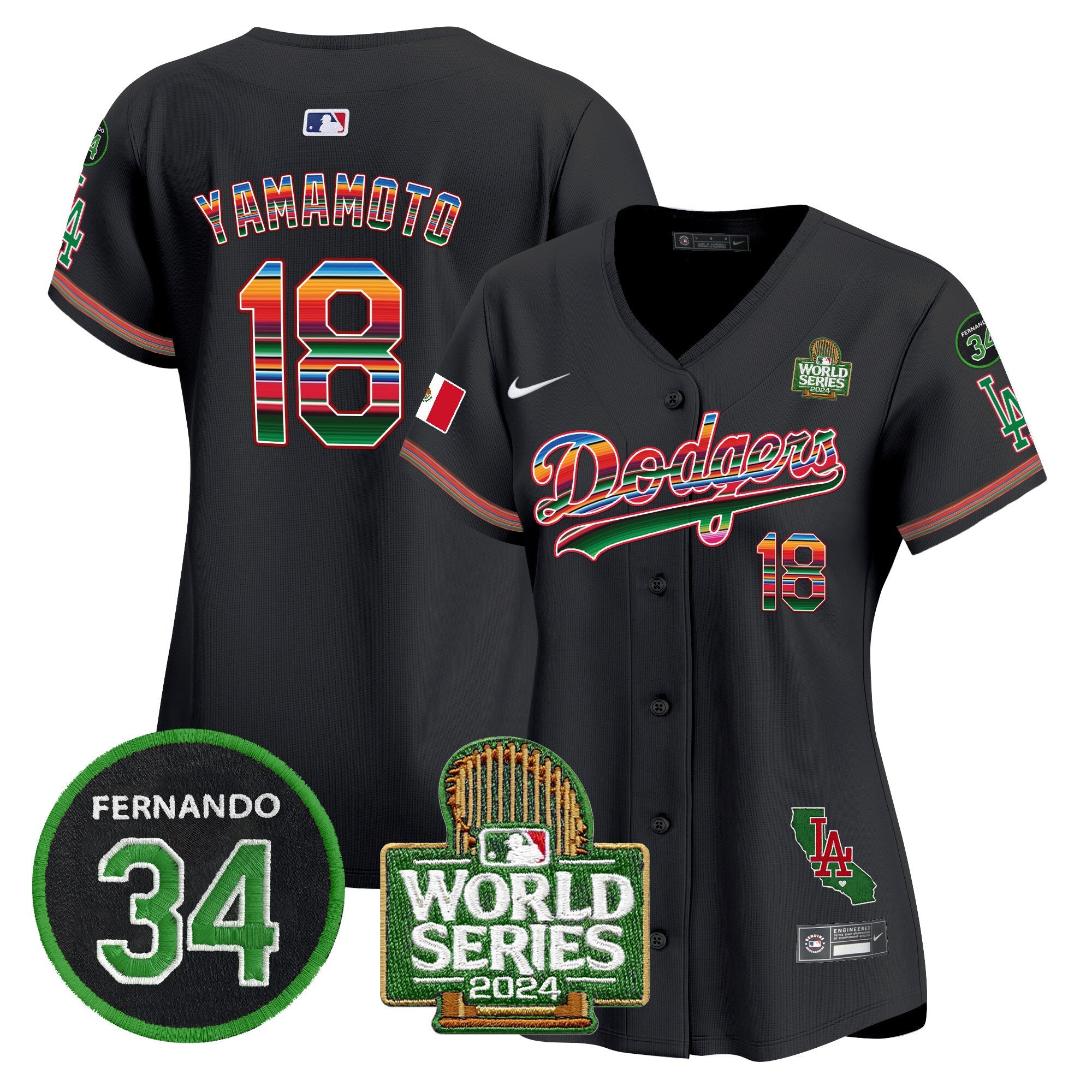 Women’s Mexico Fernando Memorial & 2024 World Series Patch Vapor Premier Limited Jersey V2