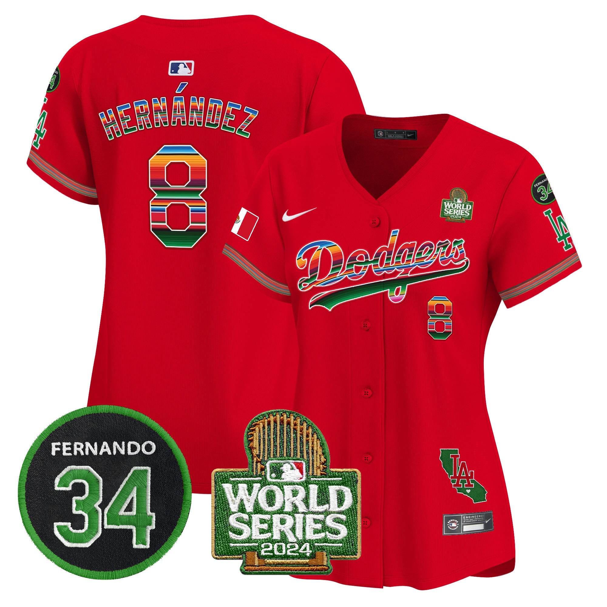 Women’s Mexico Fernando Memorial & 2024 World Series Patch Vapor Premier Limited Jersey V2