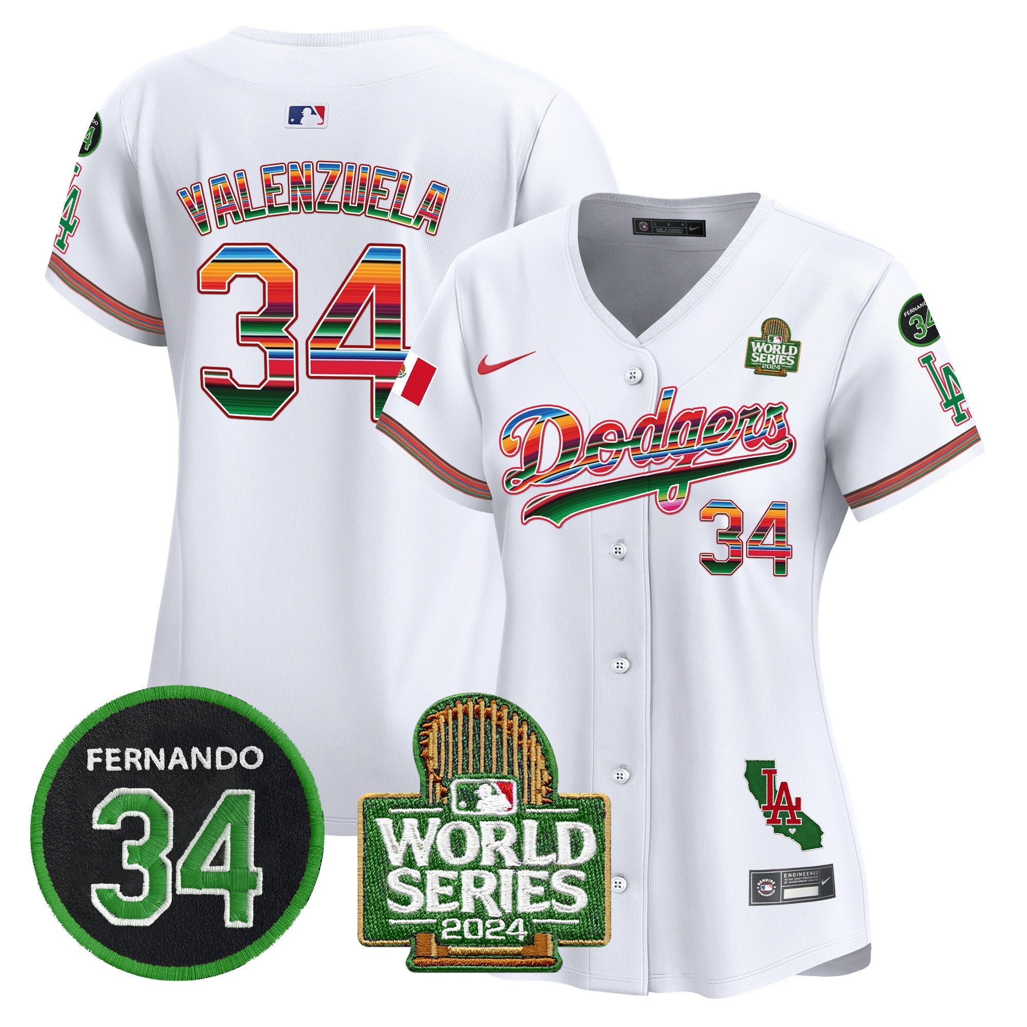 Women’s Mexico Fernando Memorial & 2024 World Series Patch Vapor Premier Limited Jersey V2